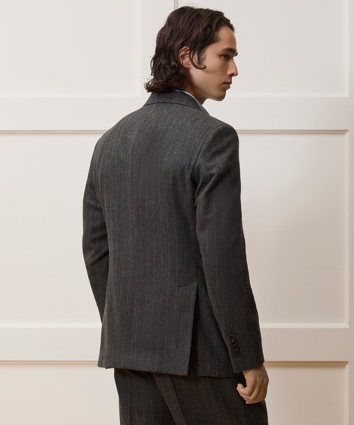 Italian Flannel Pinstripe Double-Breasted Wythe Suit - Image 4
