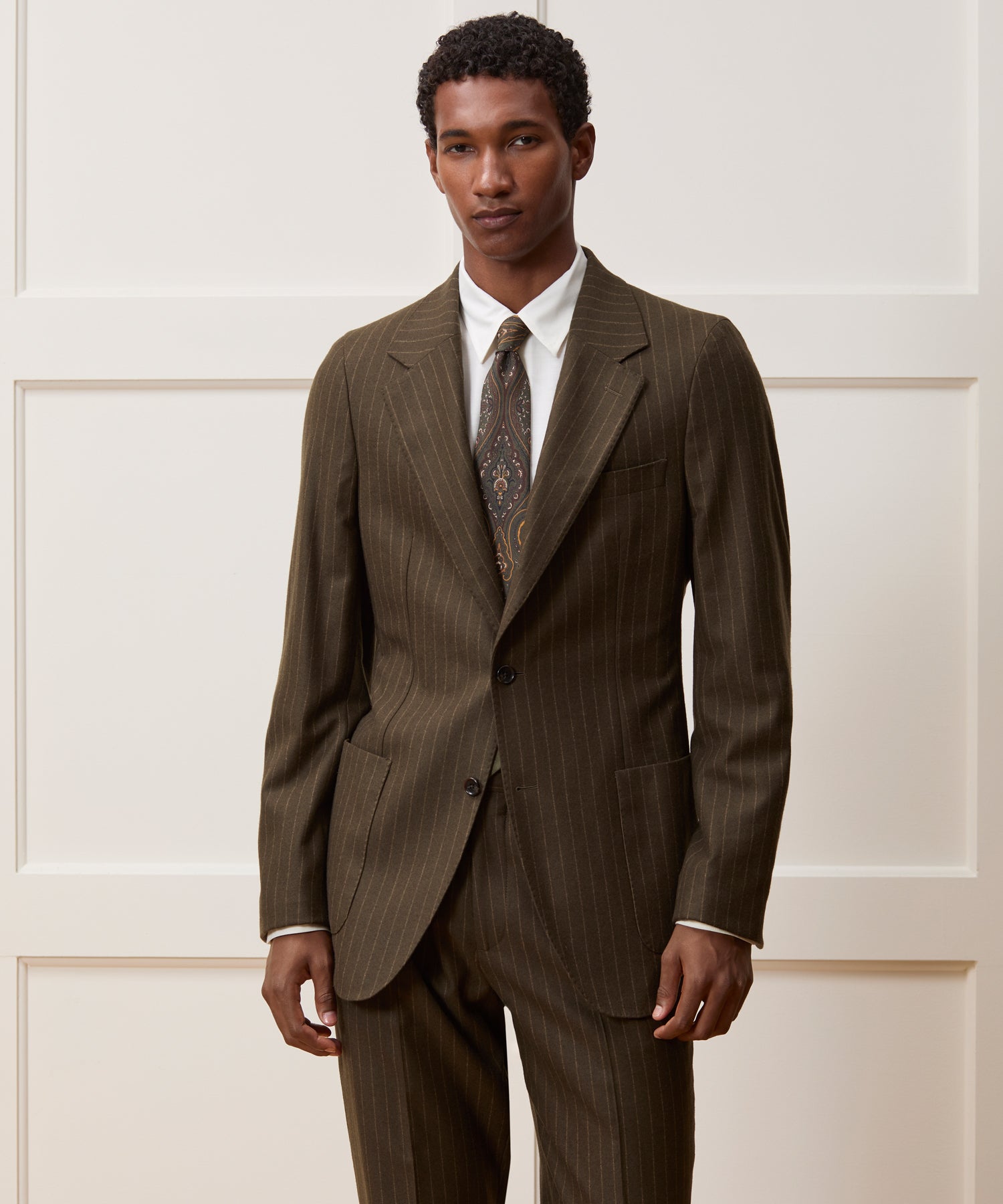 Italian Flannel Pinstripe Madison Jacket - Image 2