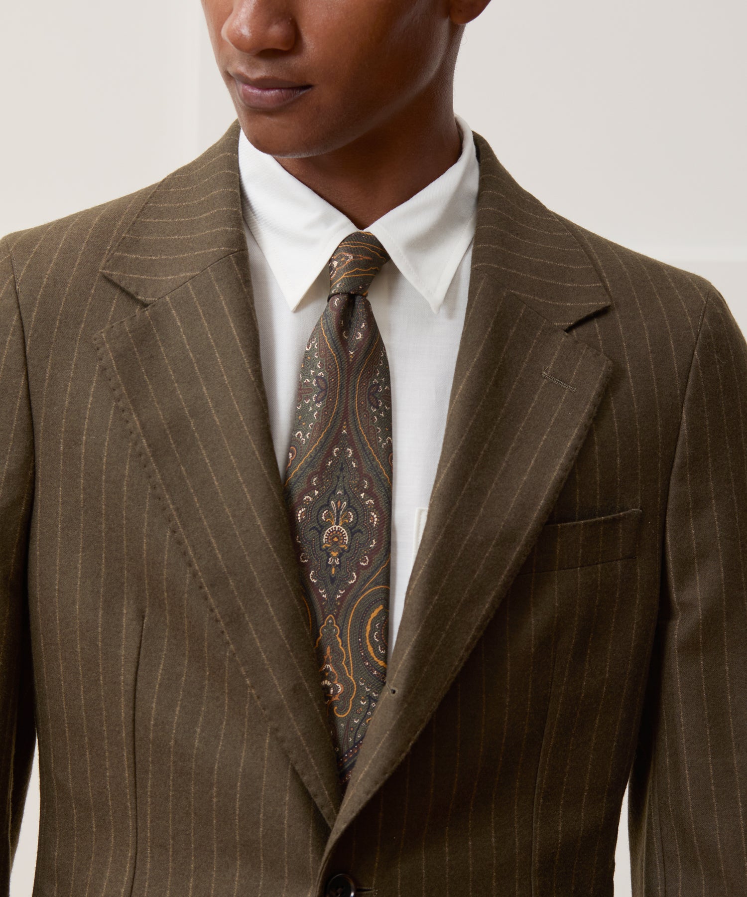 Italian Flannel Pinstripe Madison Jacket - Image 5