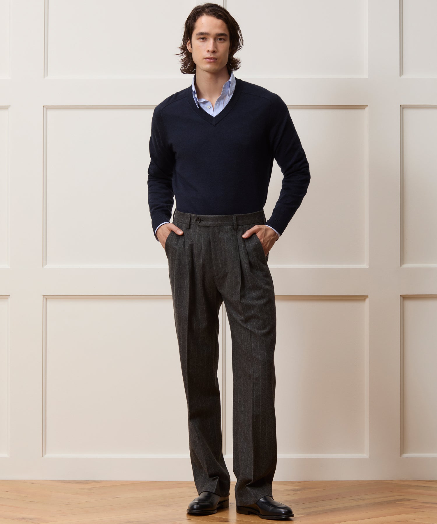 Italian Flannel Pinstripe Wythe Trouser - Image 3
