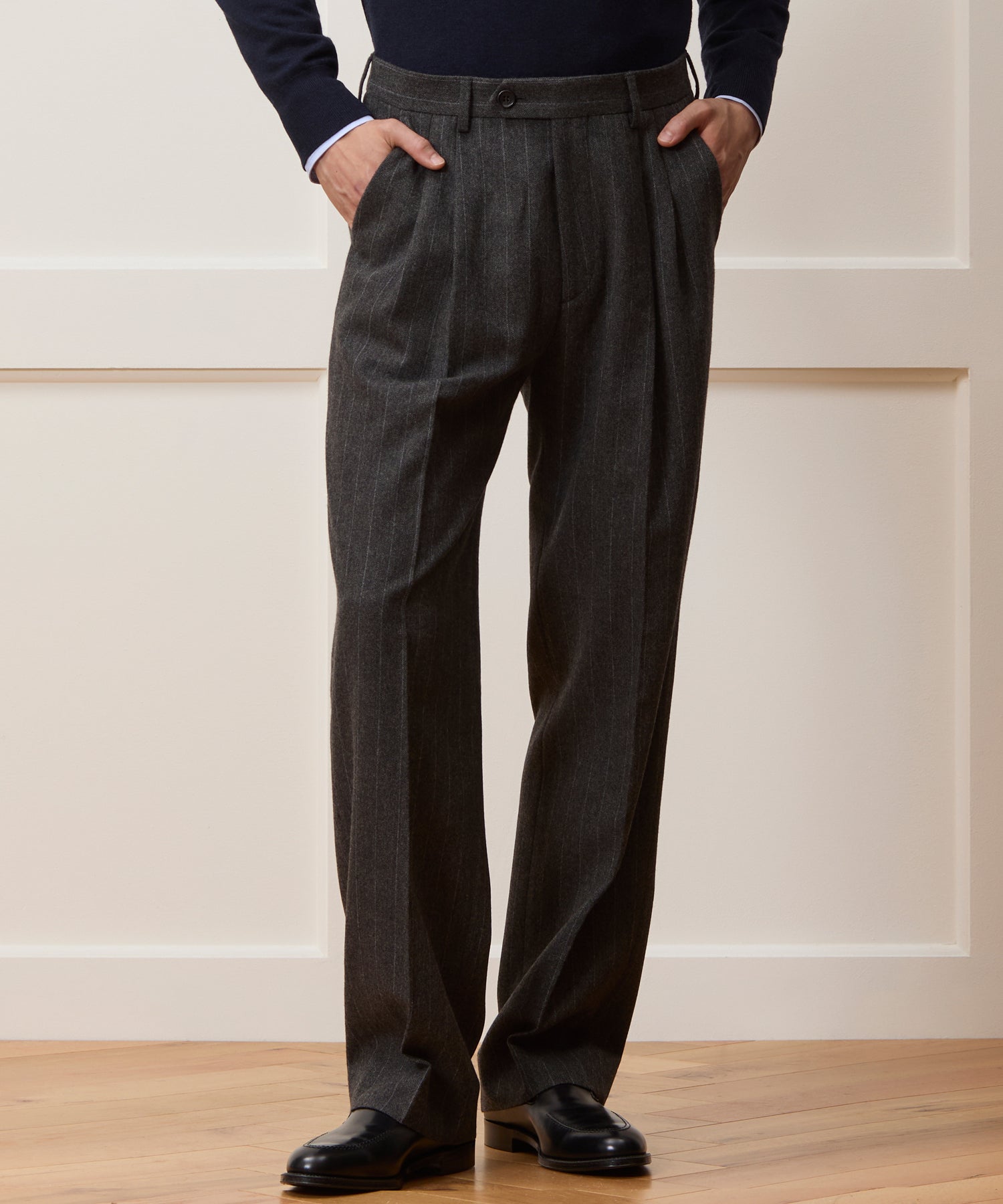 Italian Flannel Pinstripe Wythe Trouser - Image 2