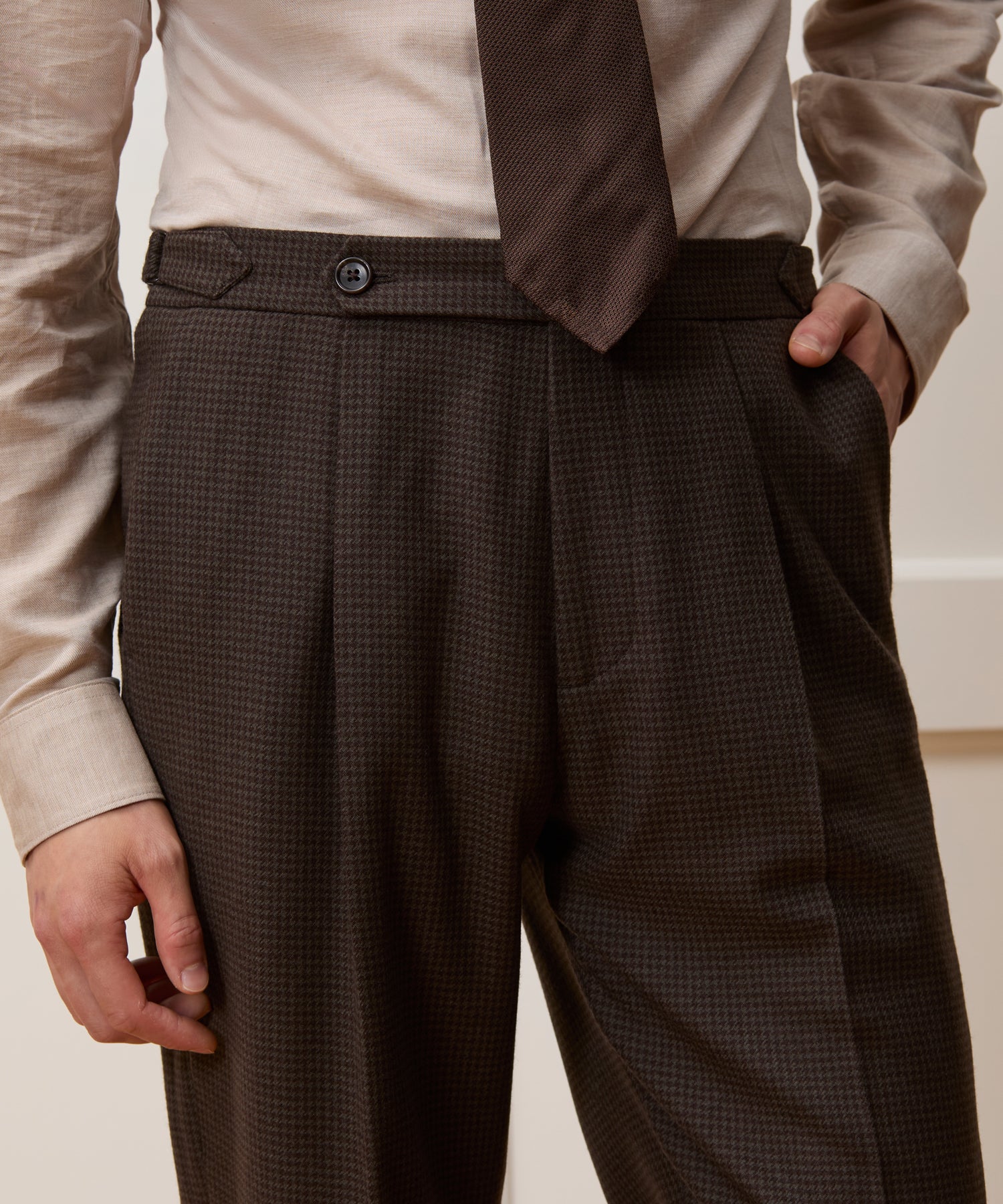 Italian Flannel Houndstooth Madison Suit - Image 7