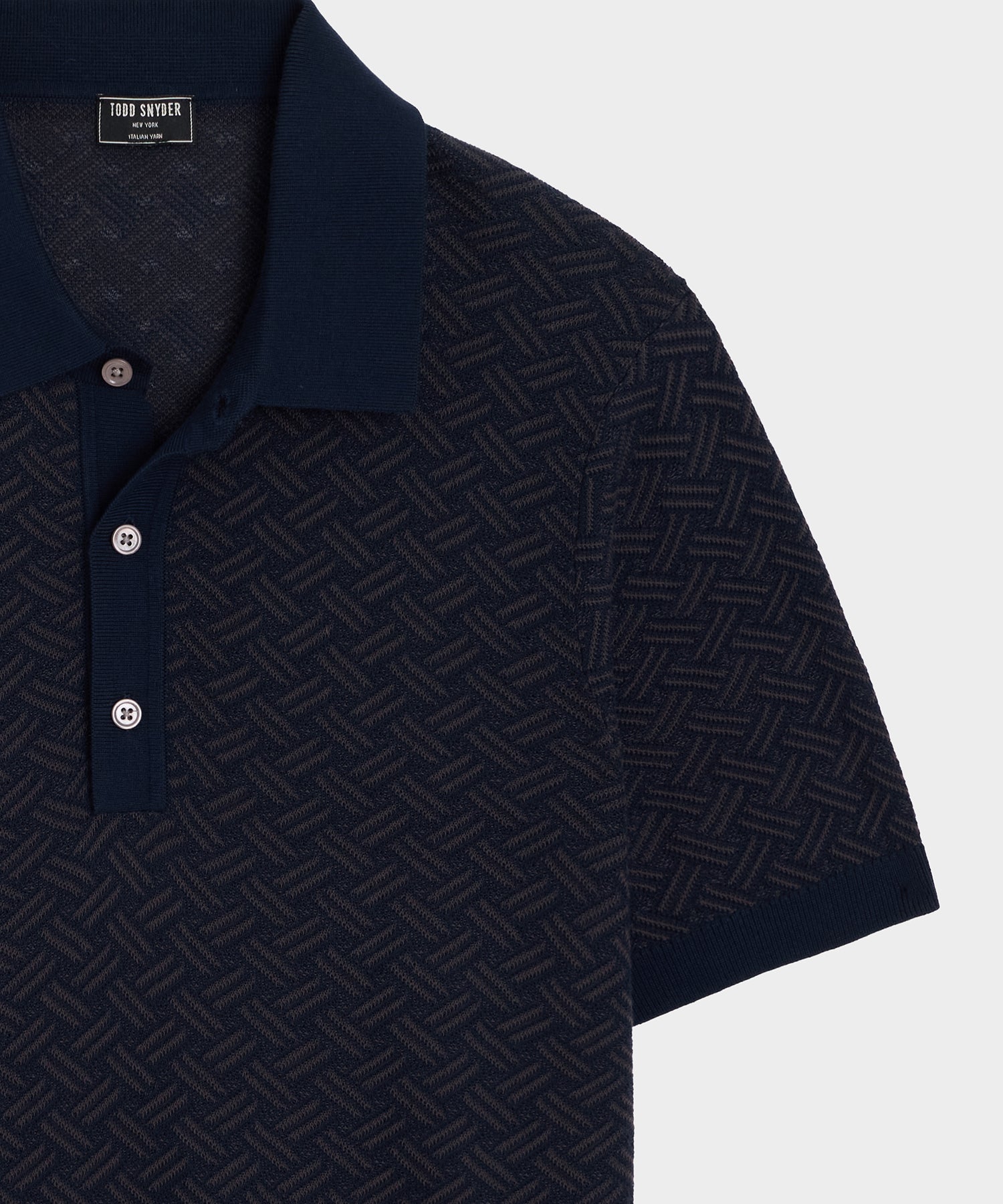 Cotton Basketweave Sweater Polo - Image 6