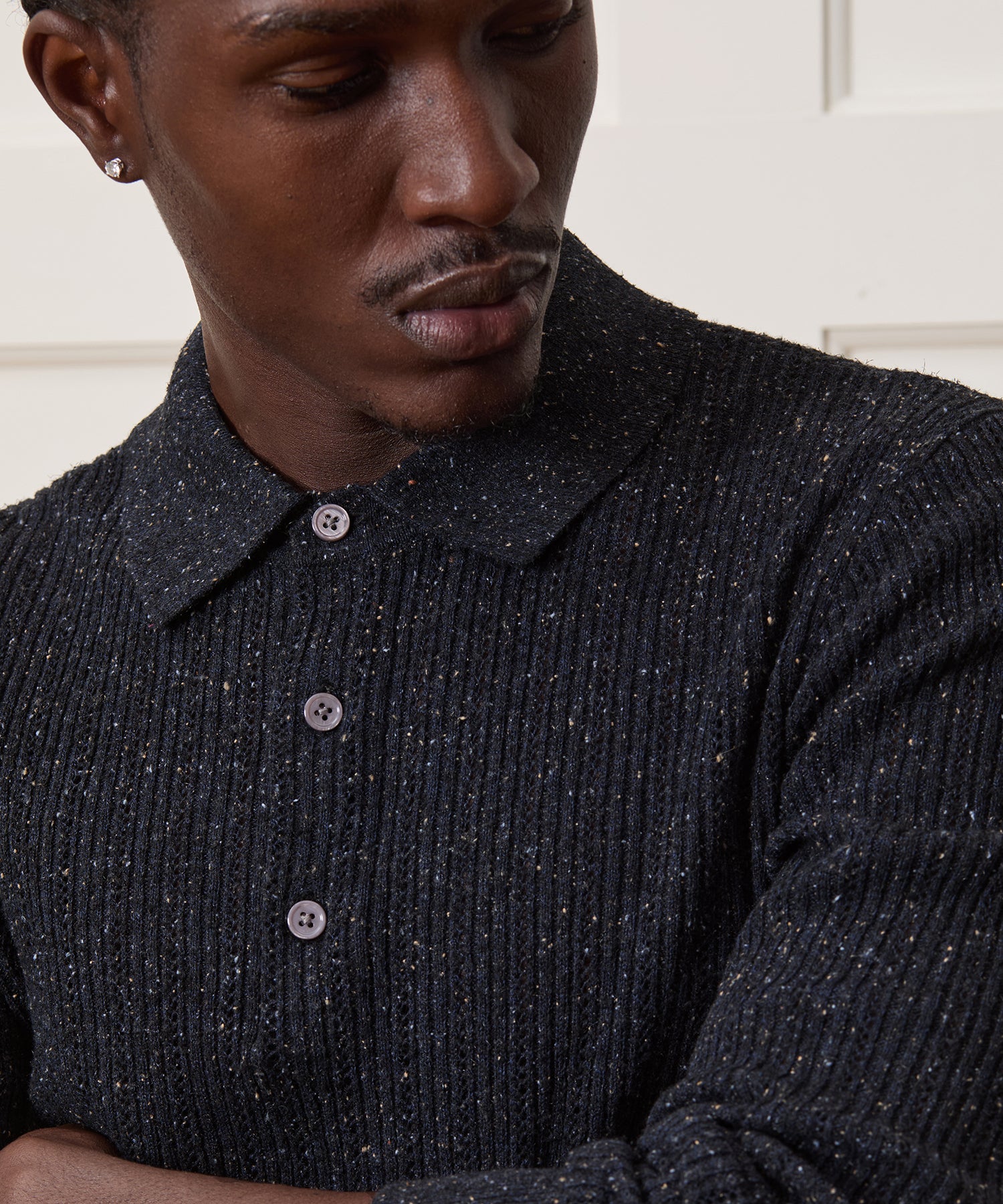 Textured Wool Sweater Polo - Image 4