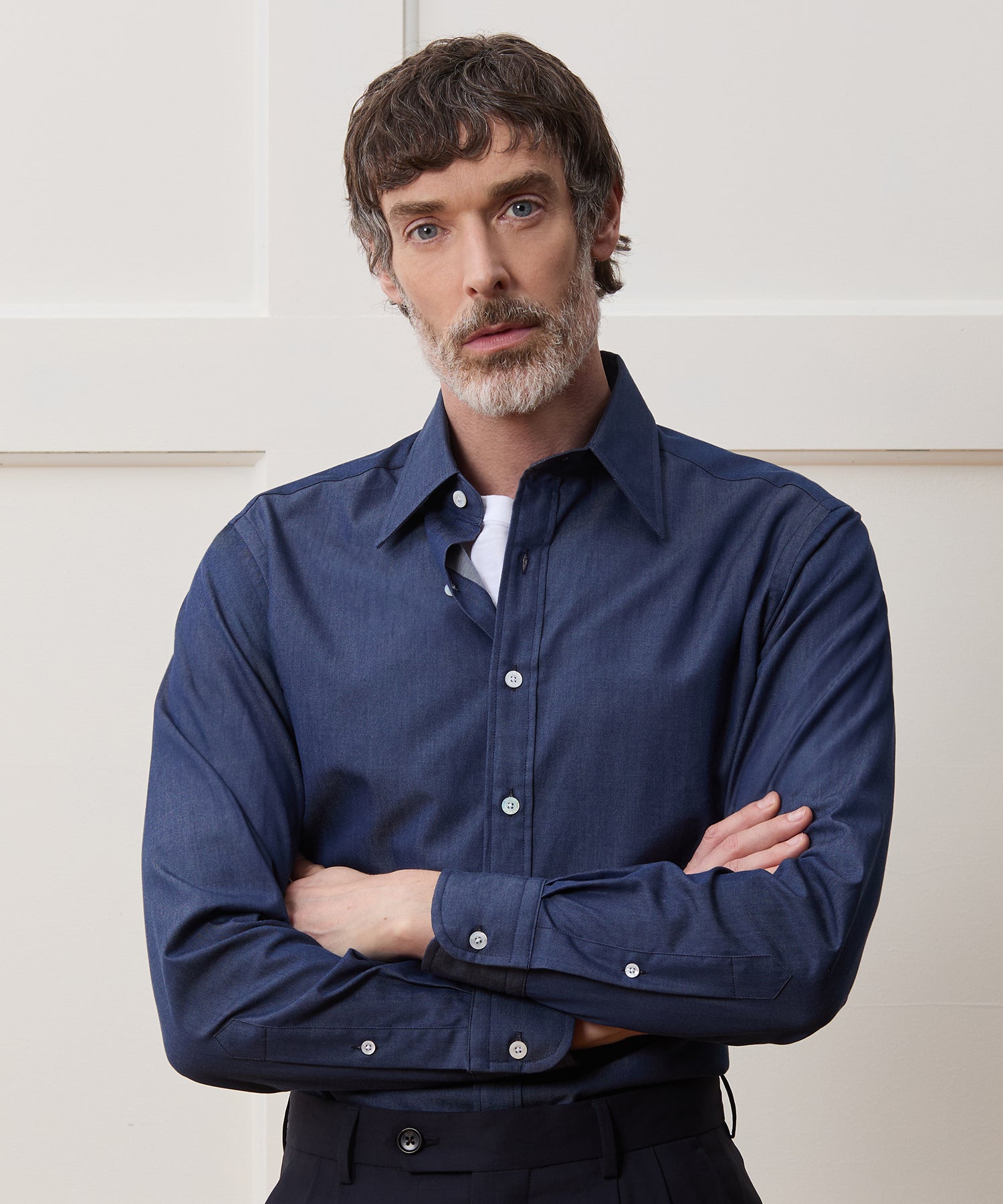 Hamilton + Todd Snyder Chambray Long Point Collar Dress Shirt - Image 2