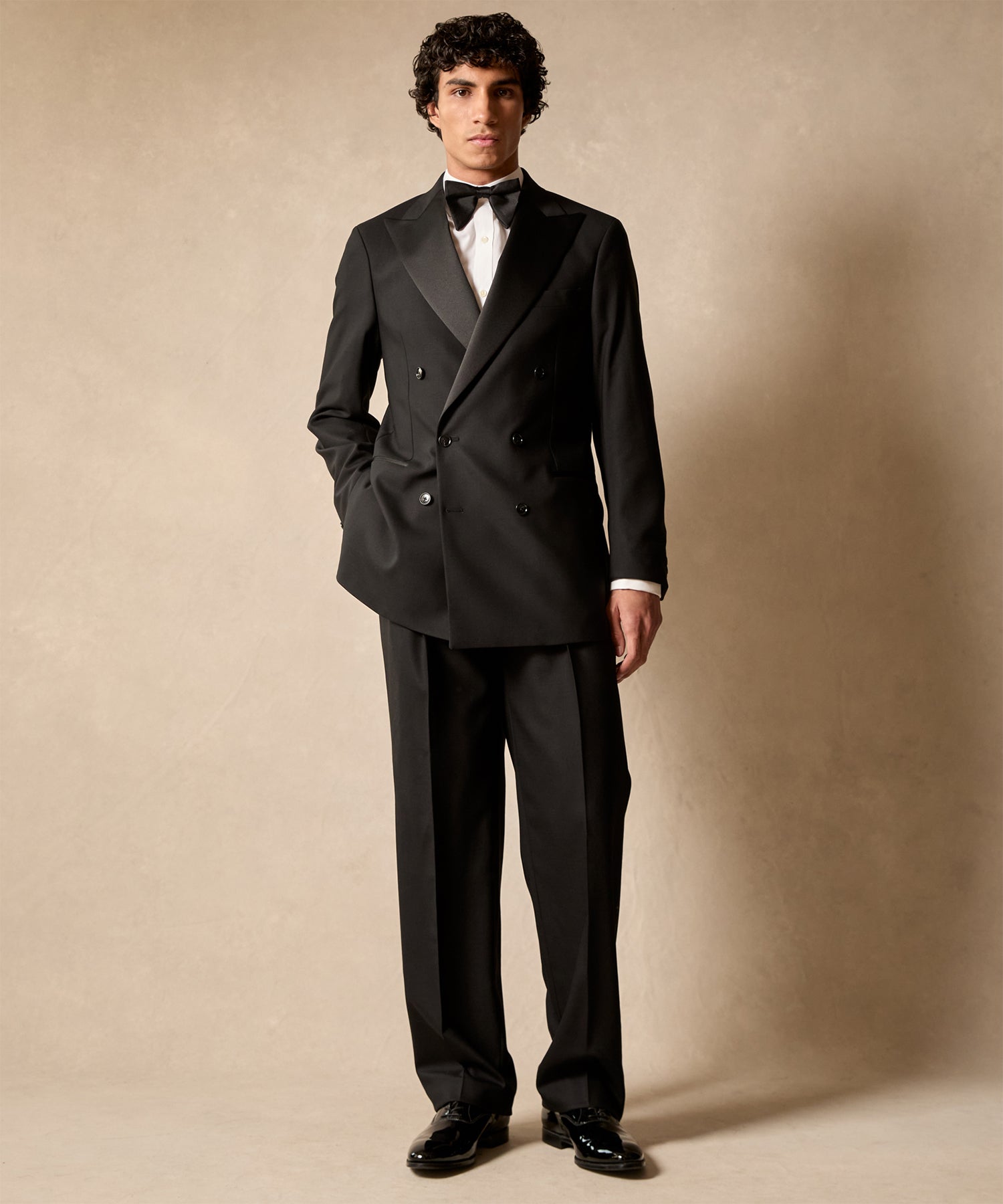 Italian Wool Double-Breasted Tuxedo Jacket - Image 4
