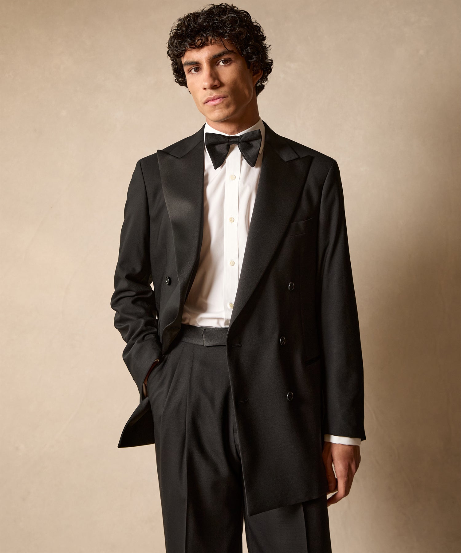 Italian Wool Double-Breasted Tuxedo Jacket - Image 2