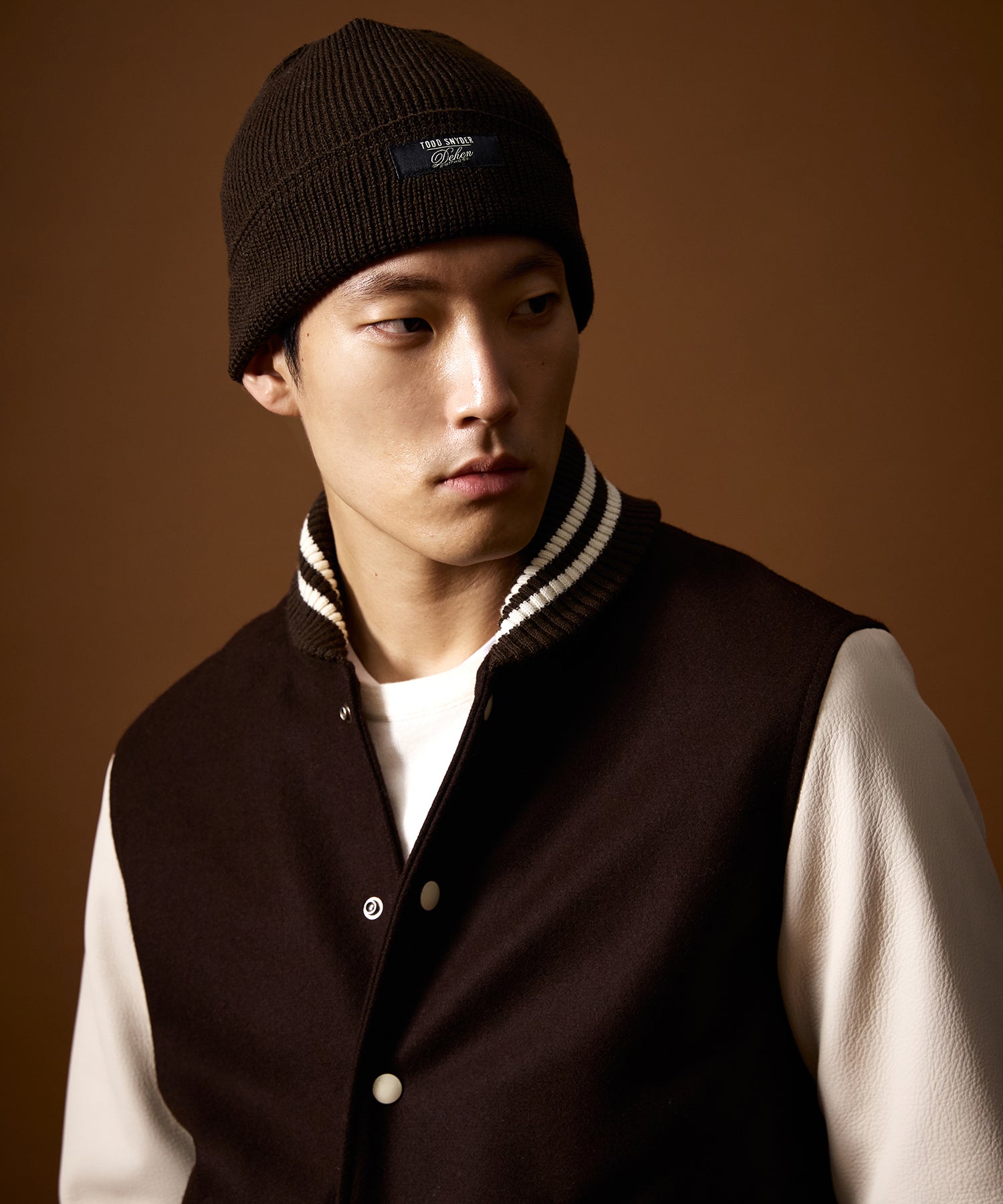 Todd Snyder x Dehen Knit Watch Cap in Dark Mocha - Image 2