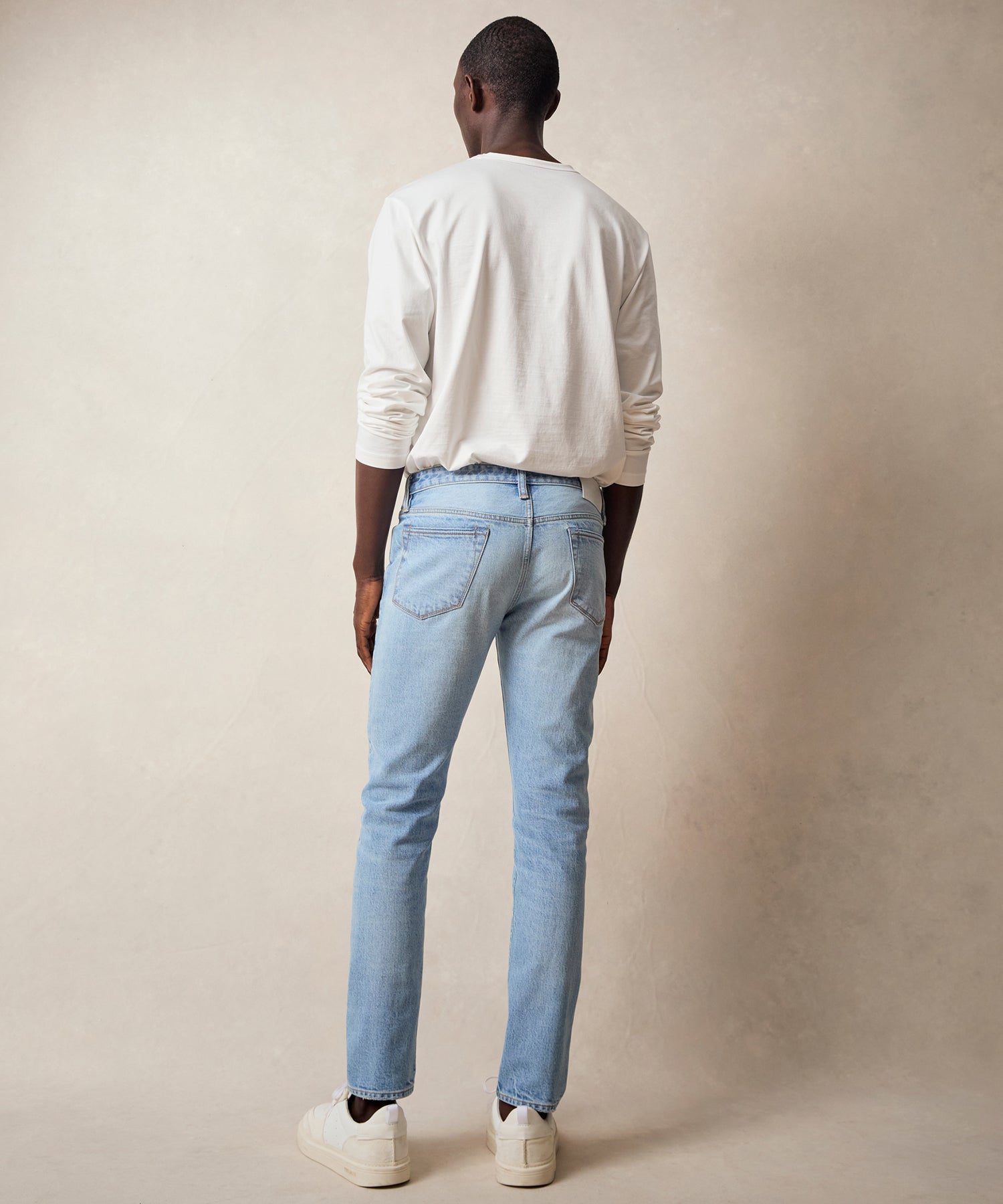 Slim Japanese Selvedge Stretch Jean in Light Indigo - Image 4