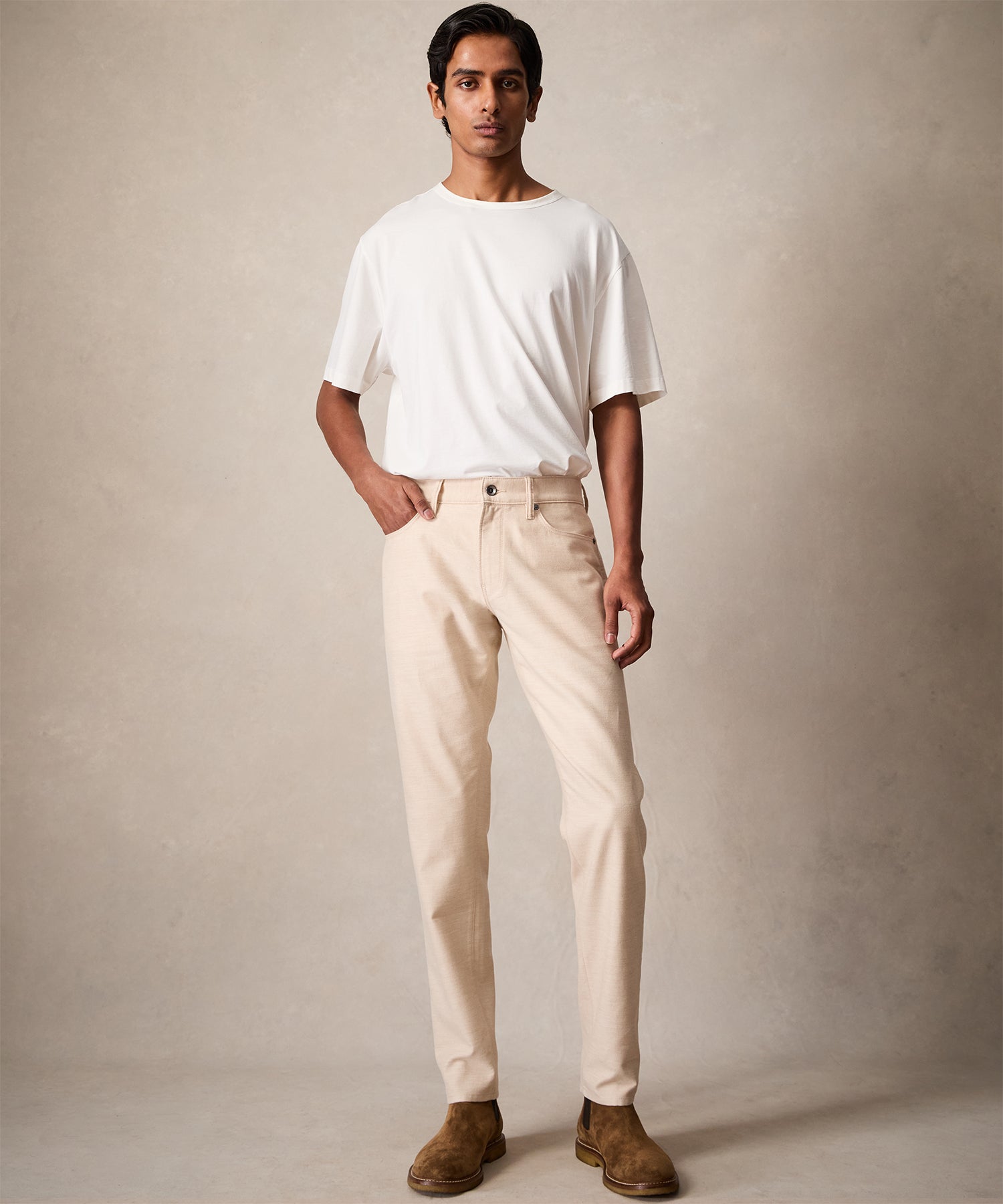 Slim Fit 5-Pocket Camelhair Pant - Image 2