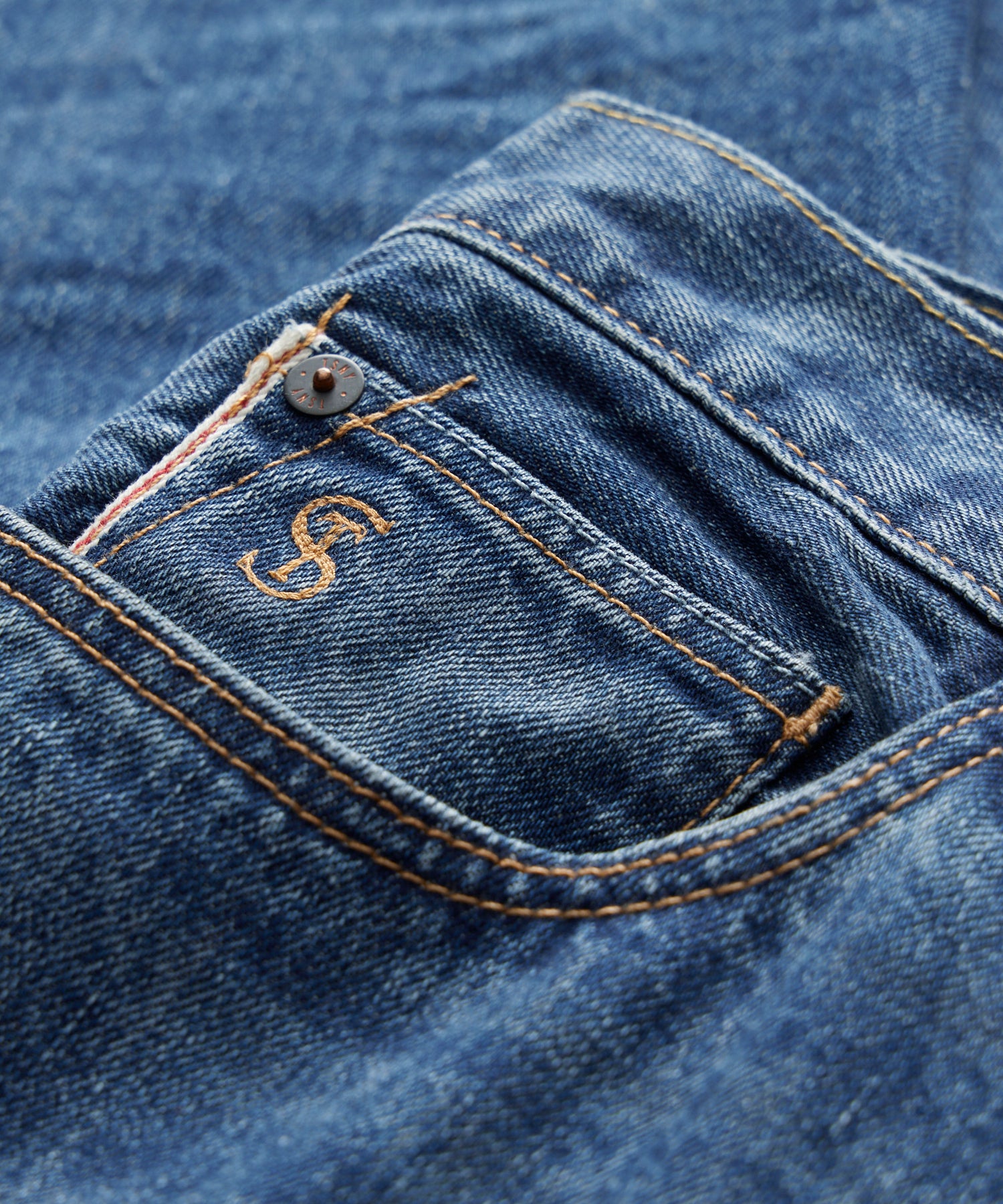 Slim Selvedge Jean in Blue Stonwewash - Image 4