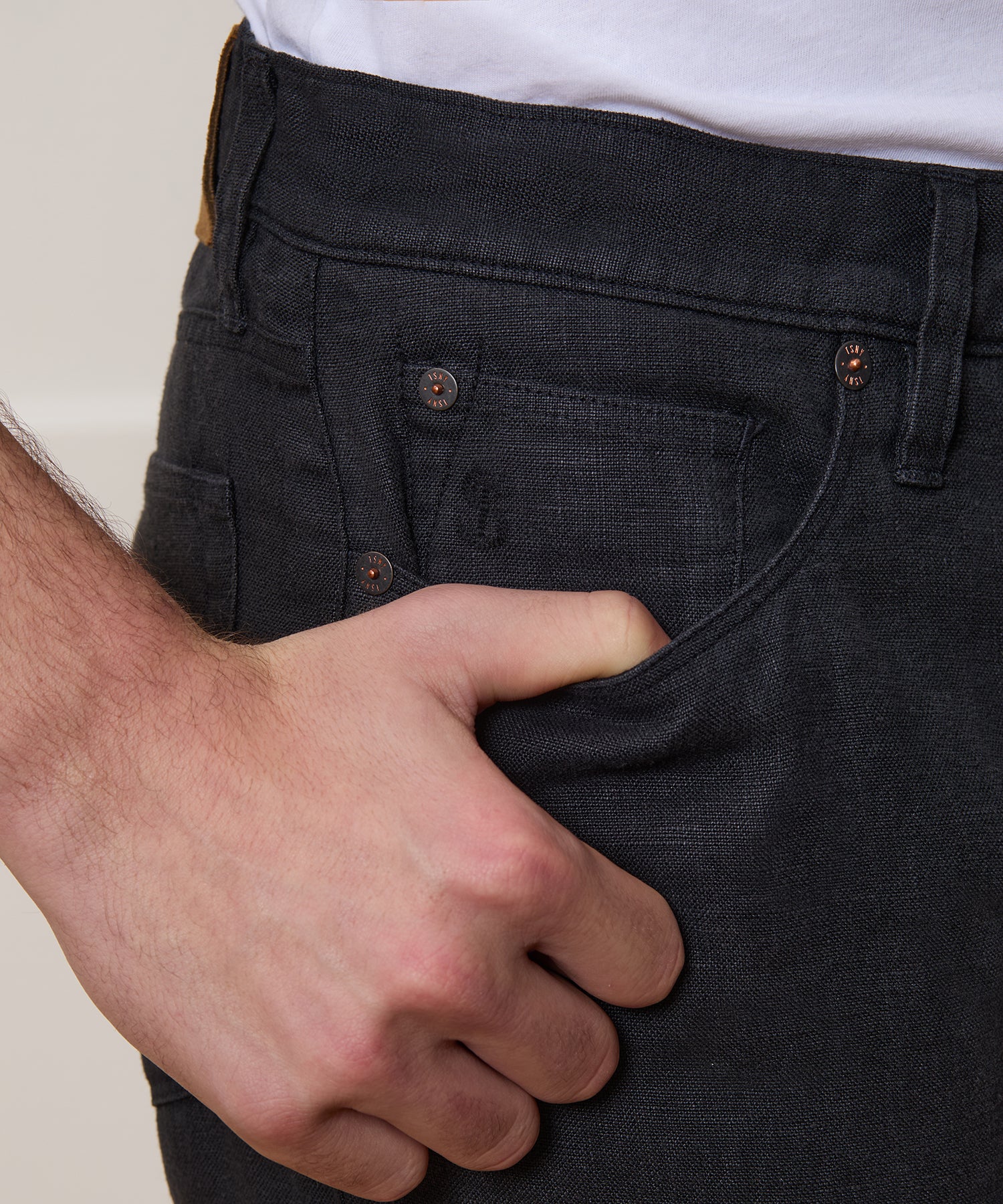 Straight Fit 5-Pocket Linen Pant - Image 5