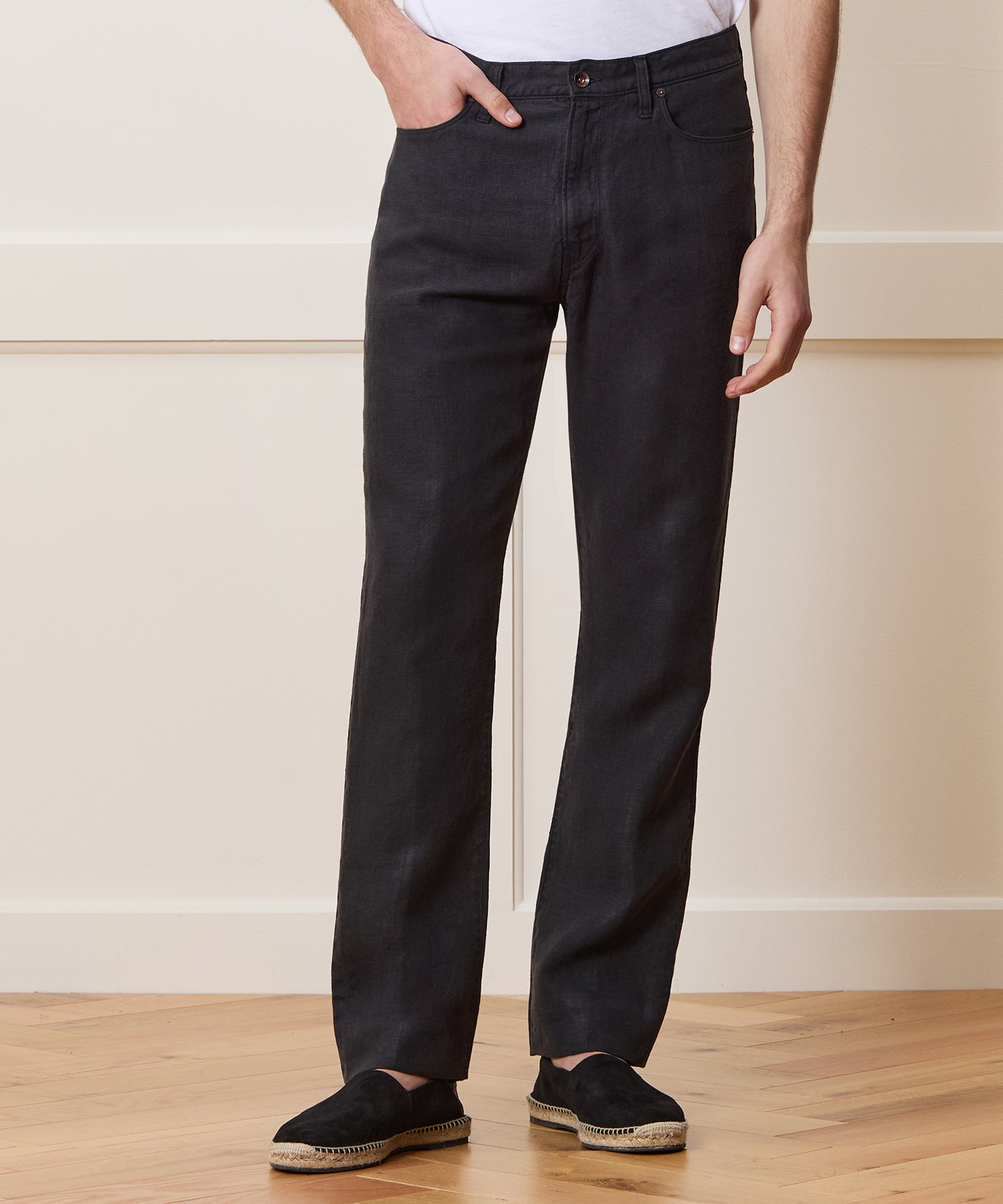 Straight Fit 5-Pocket Linen Pant - Image 2