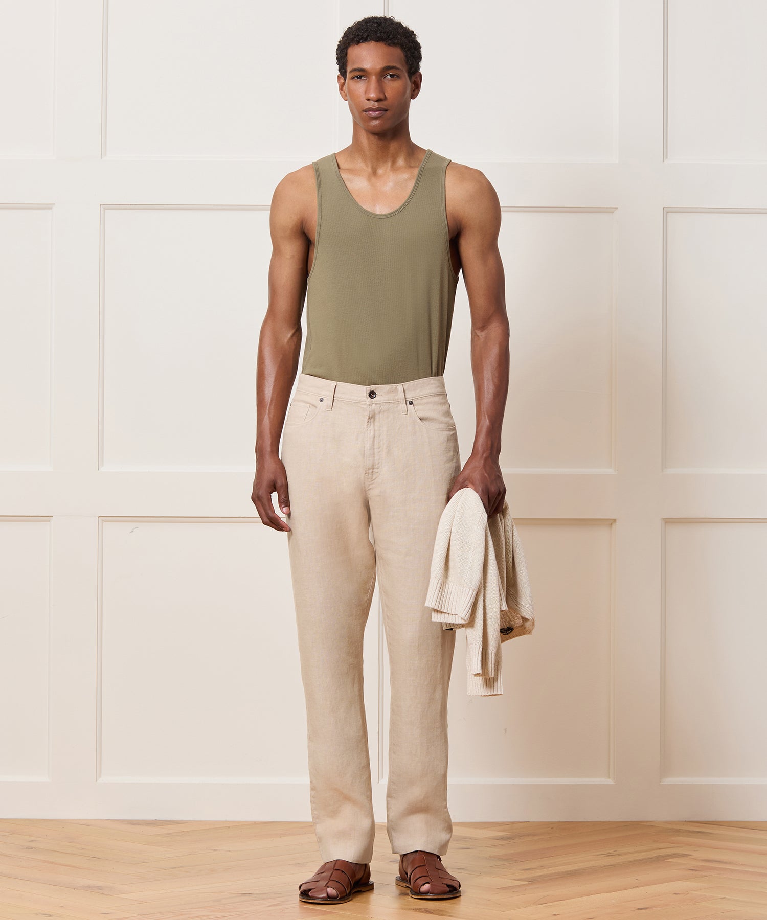Straight Fit 5-Pocket Linen Pant - Image 5
