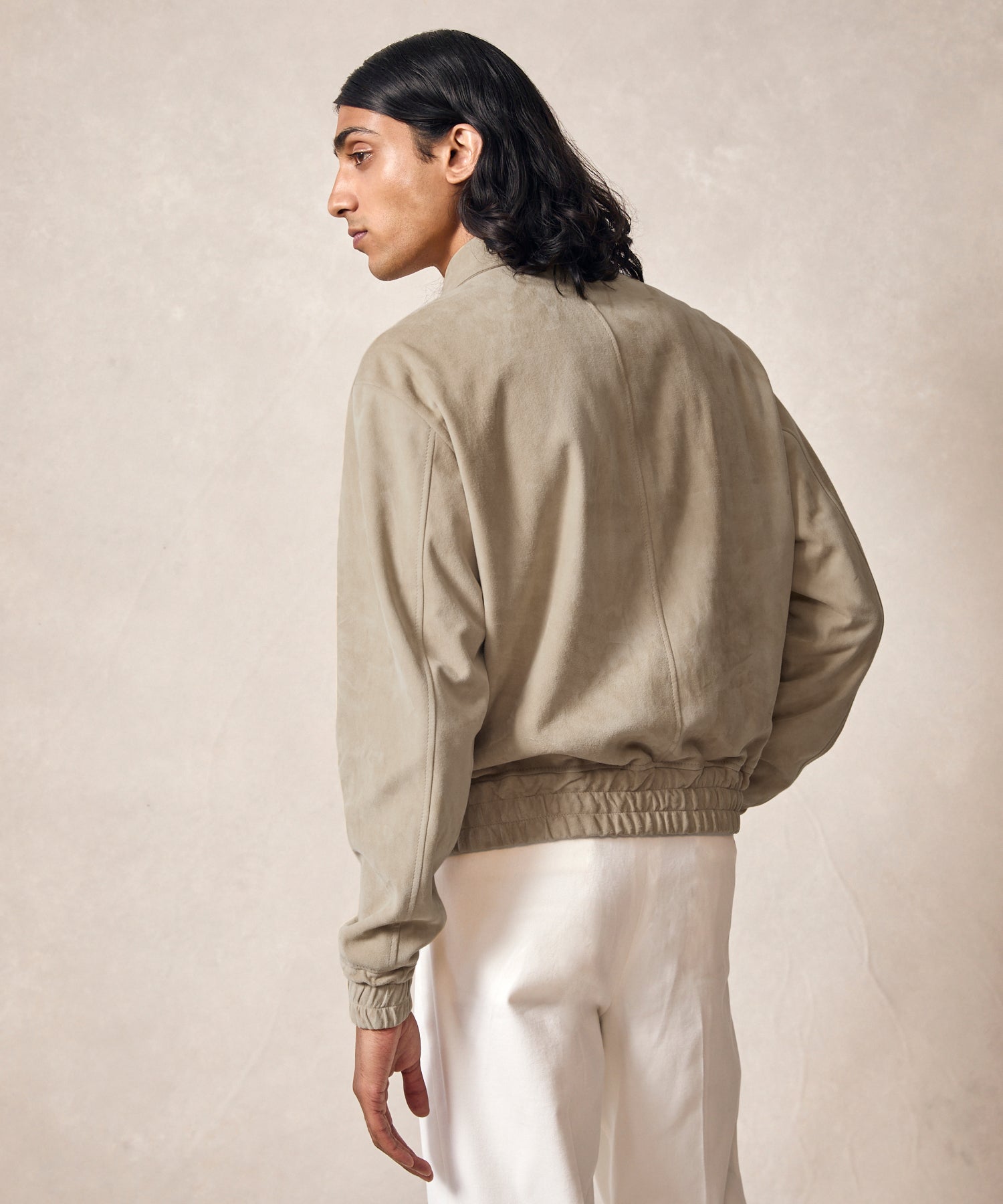 Italian Suede Grant Jacket in Stone - Image 6