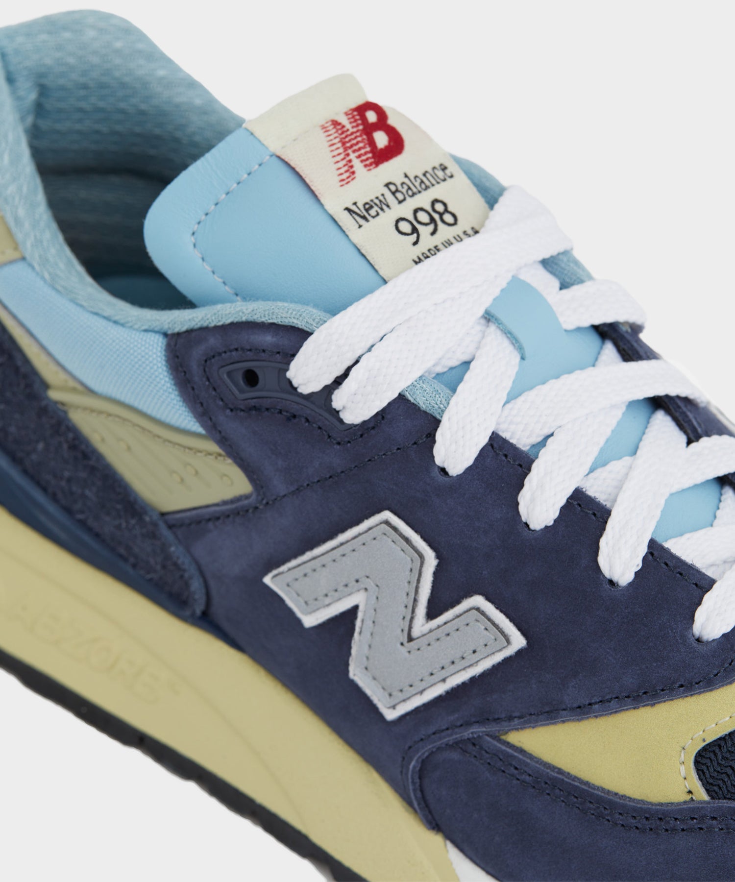 New Balance Made in USA 998 in Navy + Chrome Blue - Image 3
