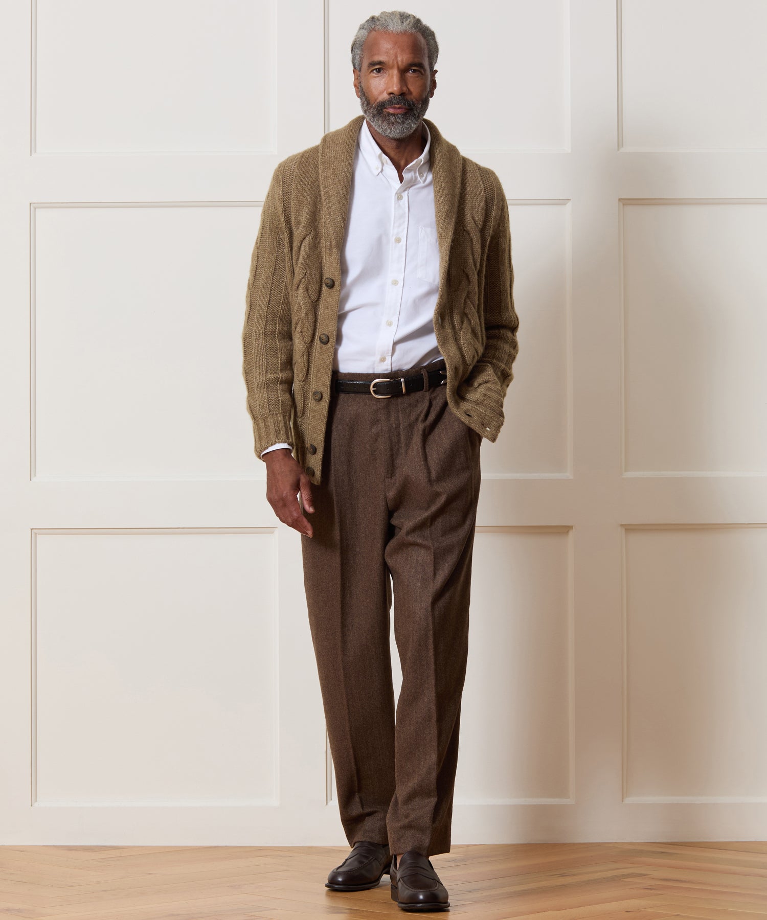 Italian Wool Chunky Cable Knit Cardigan - Image 3