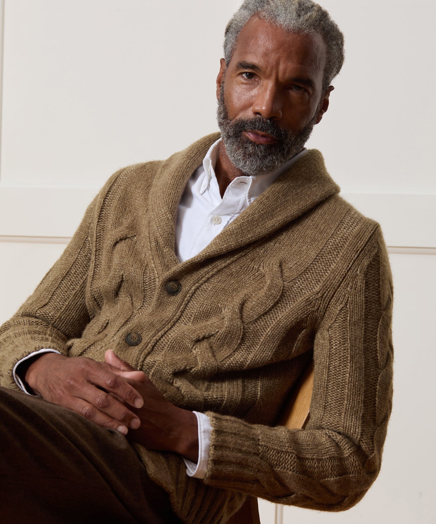 Italian Wool Chunky Cable Knit Cardigan - Image 2