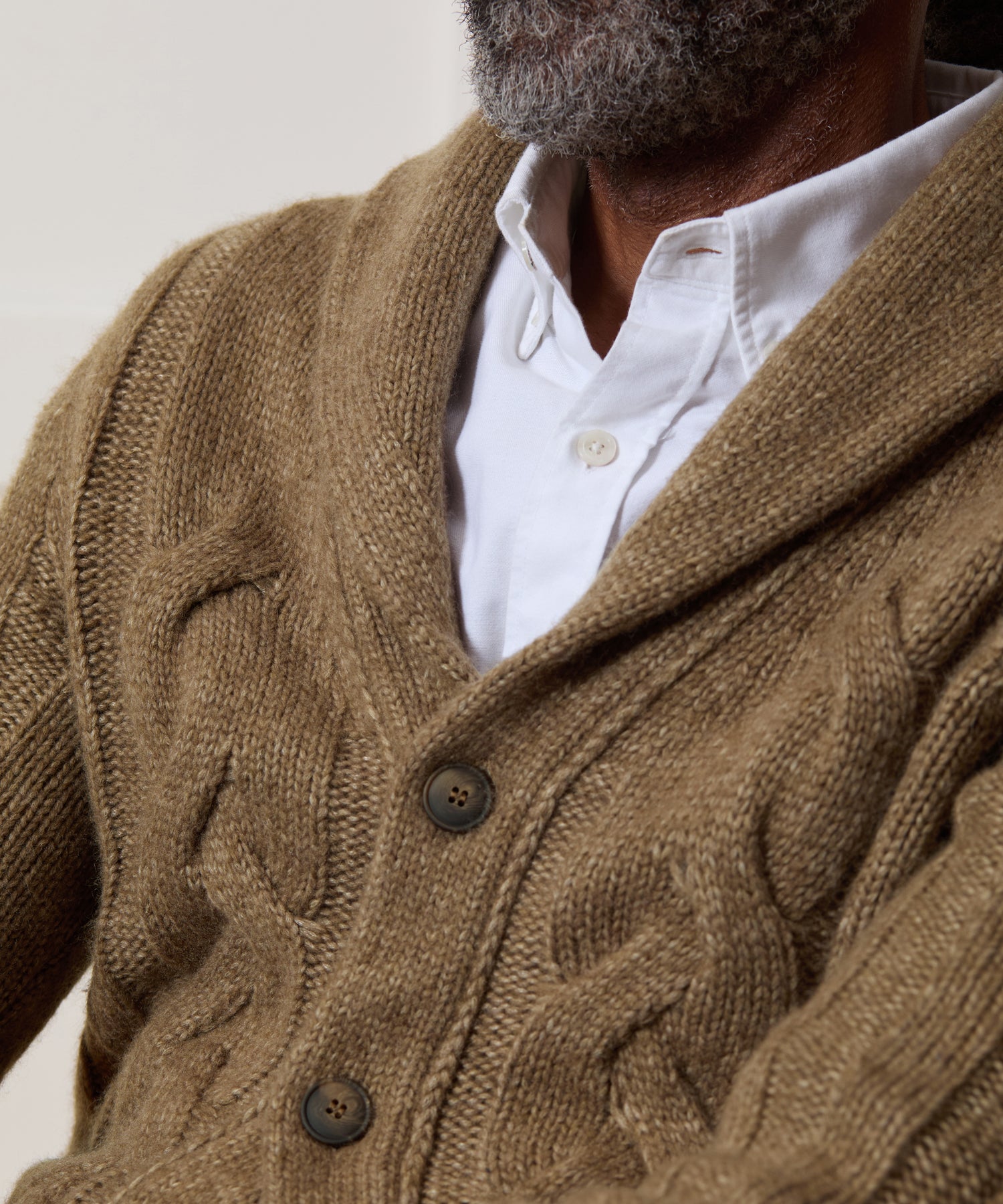 Italian Wool Chunky Cable Knit Cardigan - Image 4