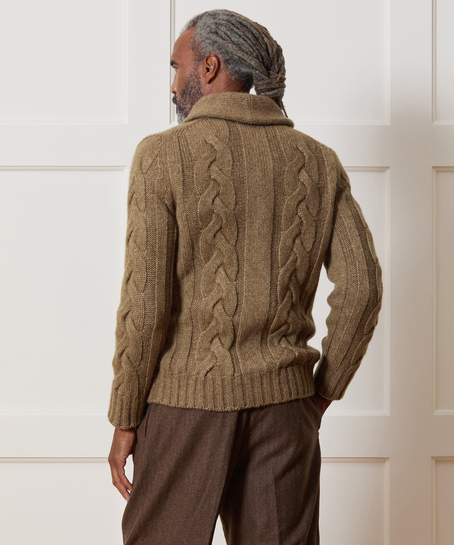 Italian Wool Chunky Cable Knit Cardigan - Image 5