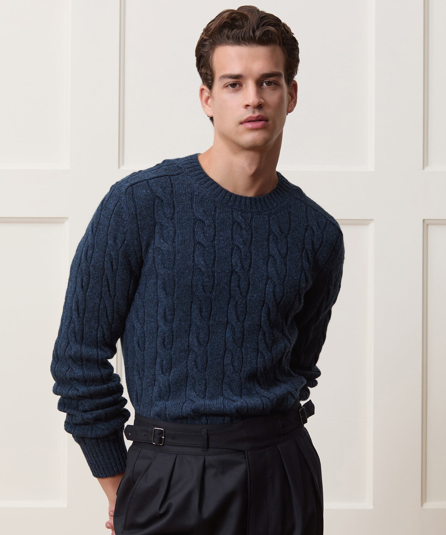 Italian Wool Cable Knit Sweater - Image 2