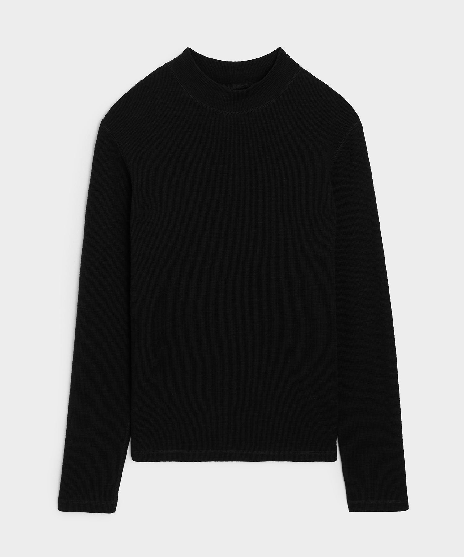 Lightweight Mini Waffle Mockneck Tee