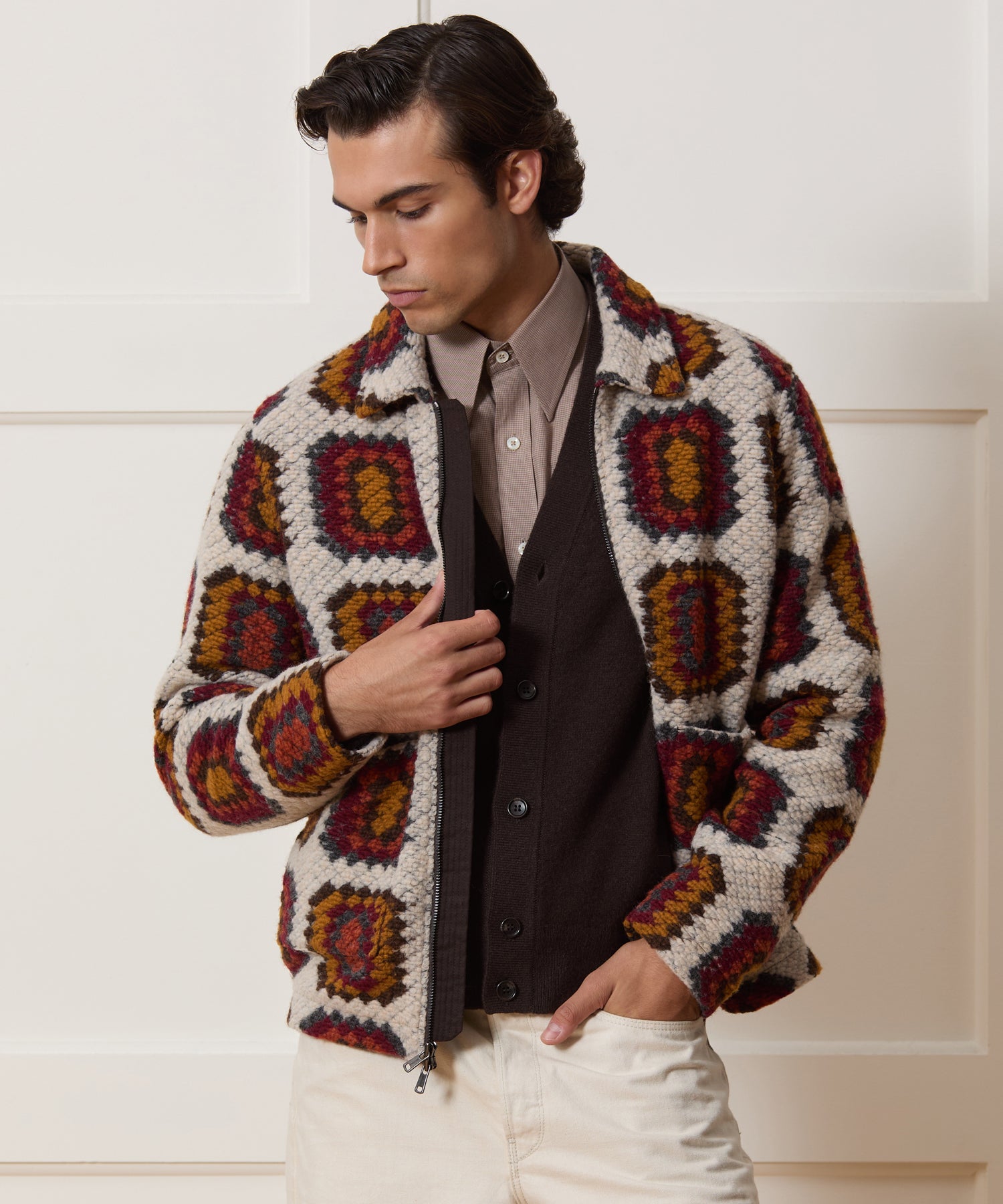 Italian Crochet Full-Zip Jacket - Image 2