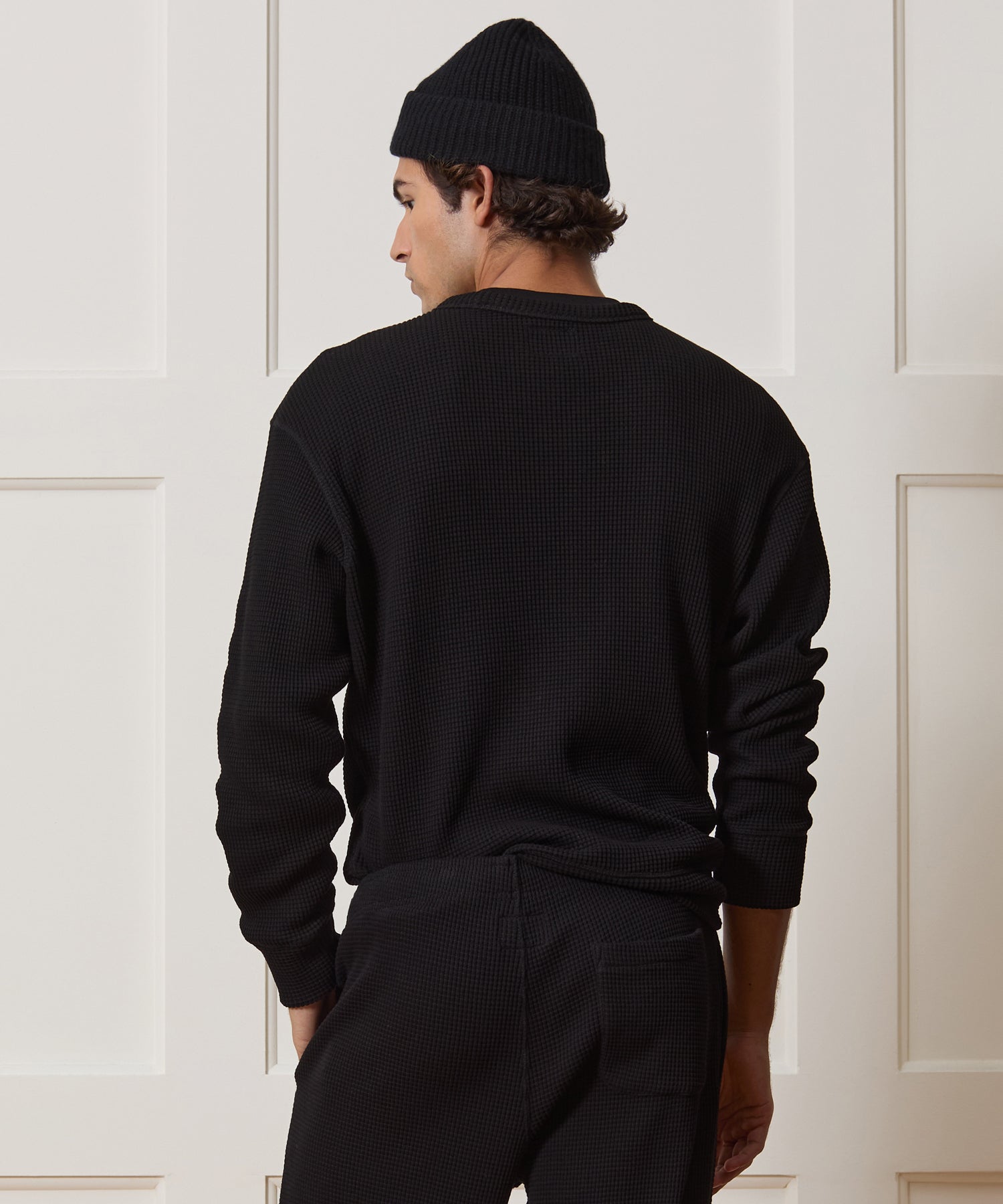 Portuguese Cotton Waffle Crewneck - Image 4