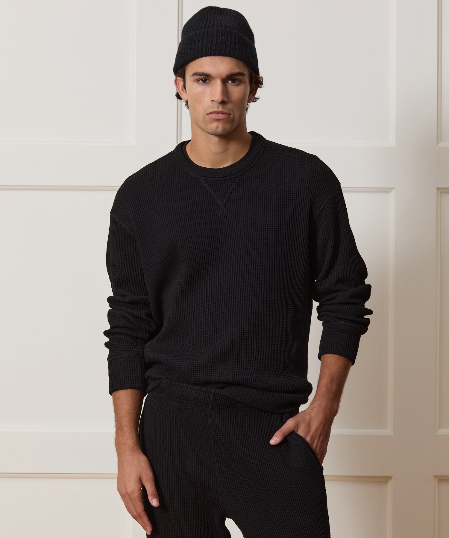 Portuguese Cotton Waffle Crewneck - Image 2