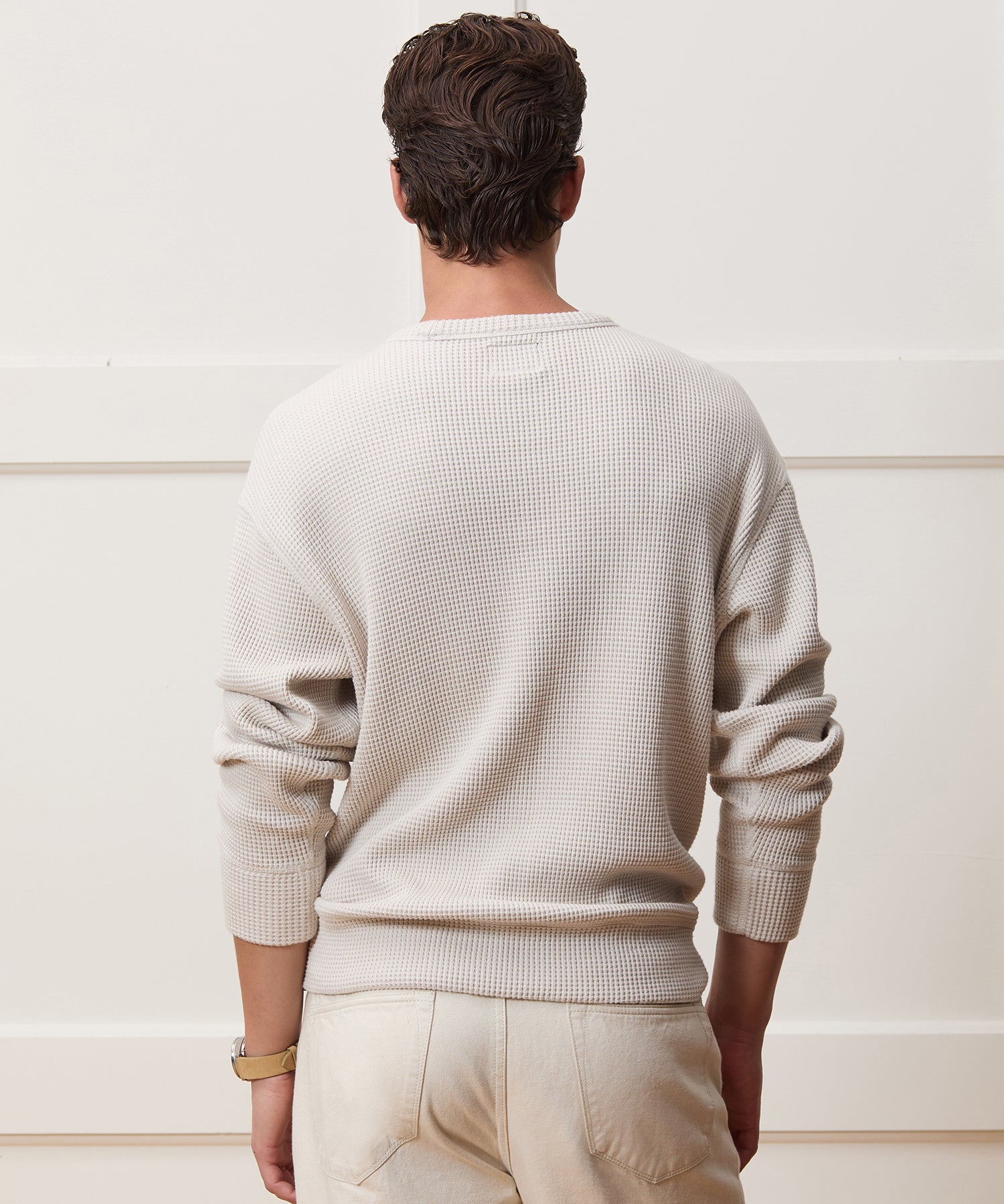 Portuguese Cotton Waffle Crewneck - Image 5