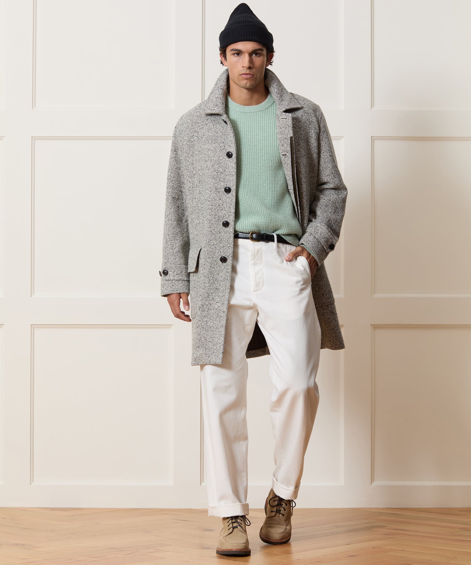Italian Wool Donegal Car Coat - Image 3