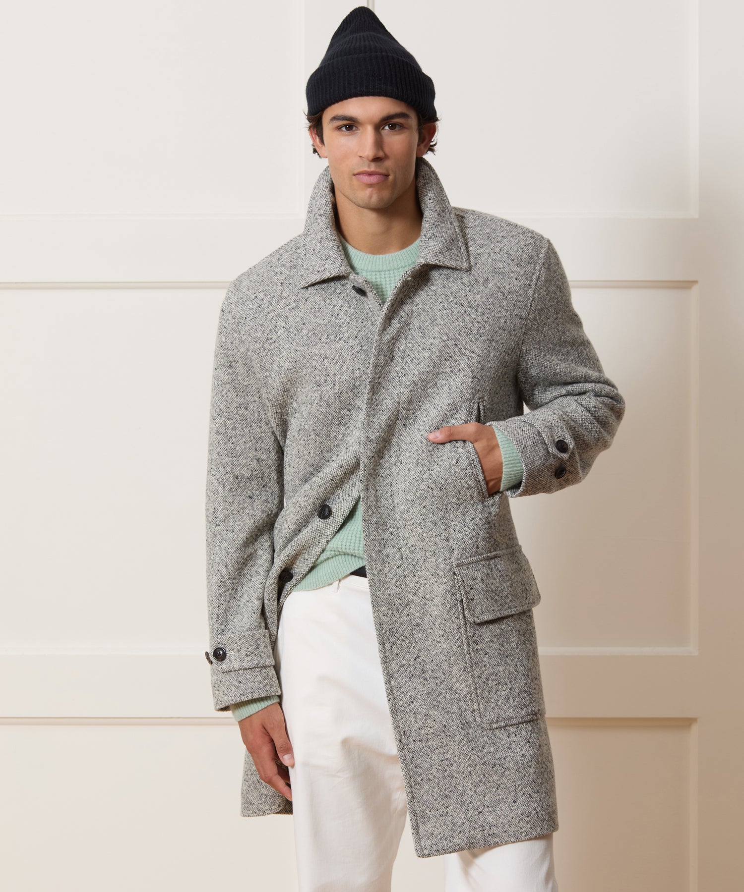 Italian Wool Donegal Car Coat - Image 2