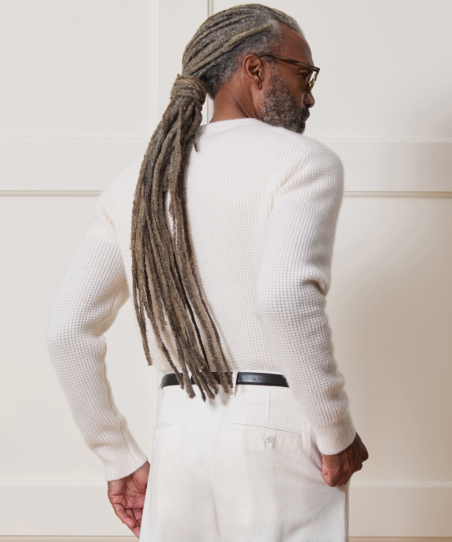 Waffle Cashmere Crewneck Sweater - Image 5