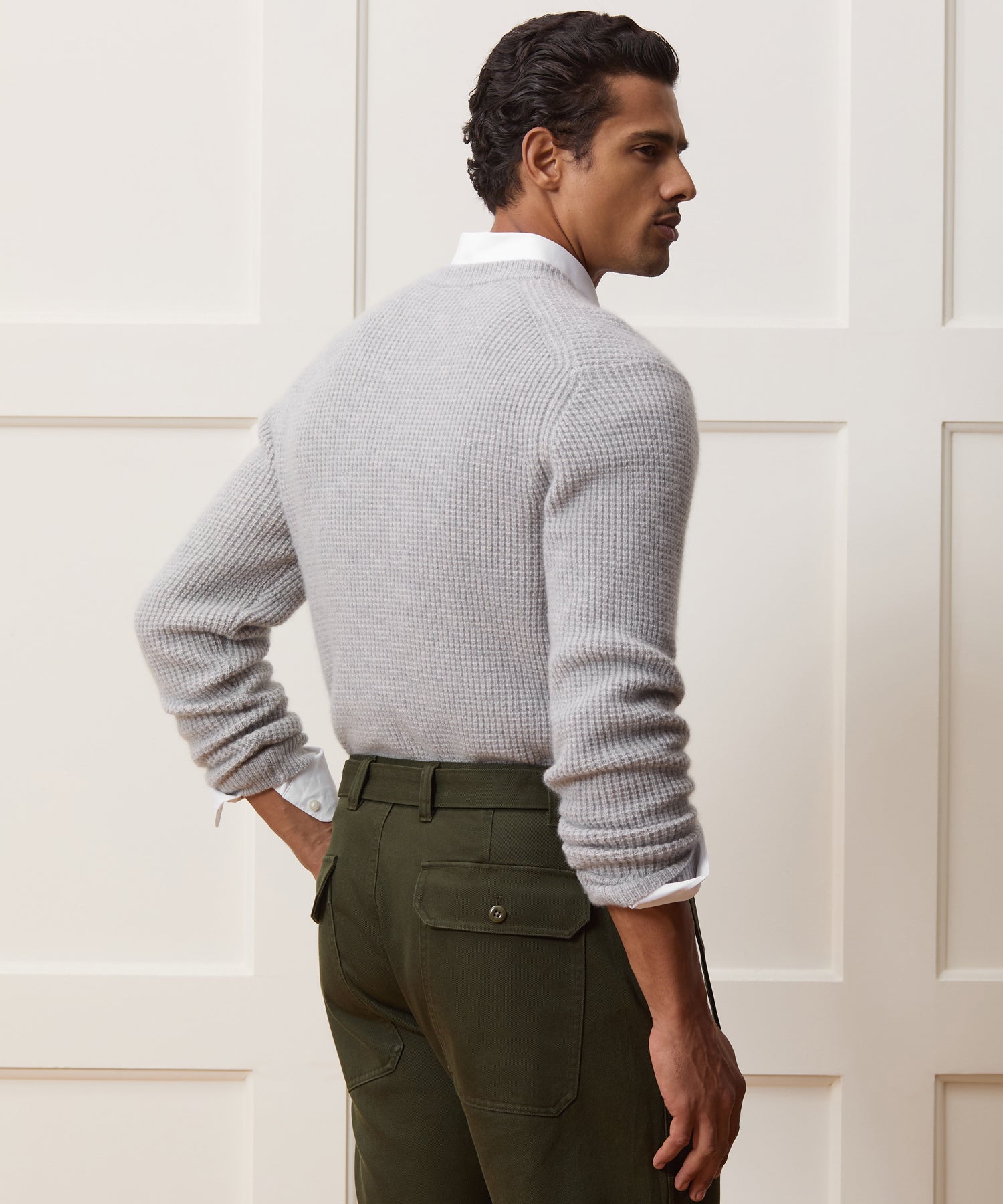 Waffle Cashmere Crewneck Sweater - Image 5