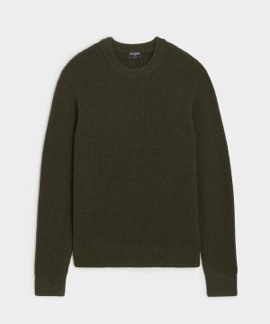 Waffle Cashmere Crewneck Sweater