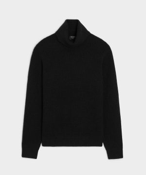 Waffle Cashmere Turtleneck