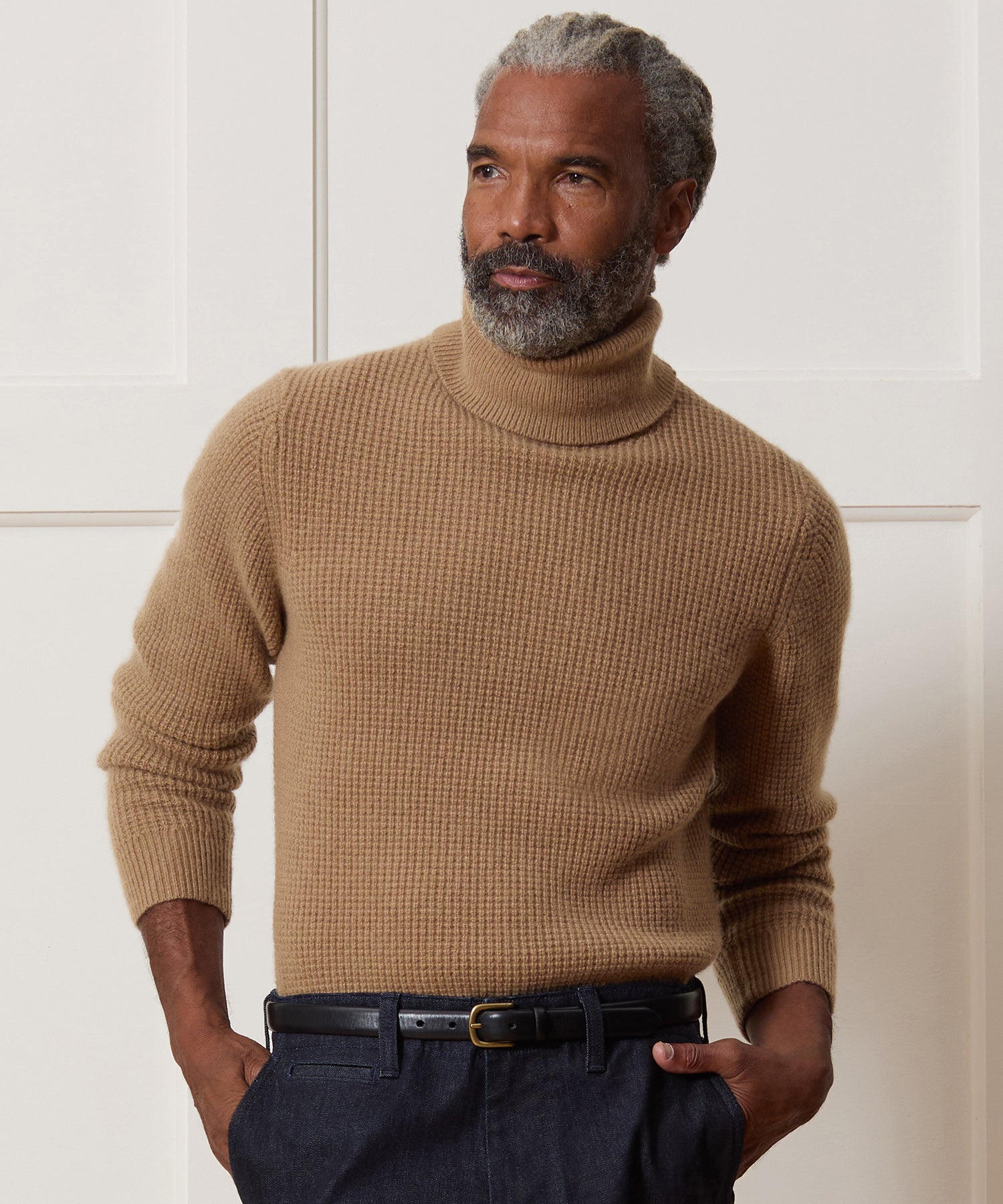 Waffle Cashmere Turtleneck - Image 2