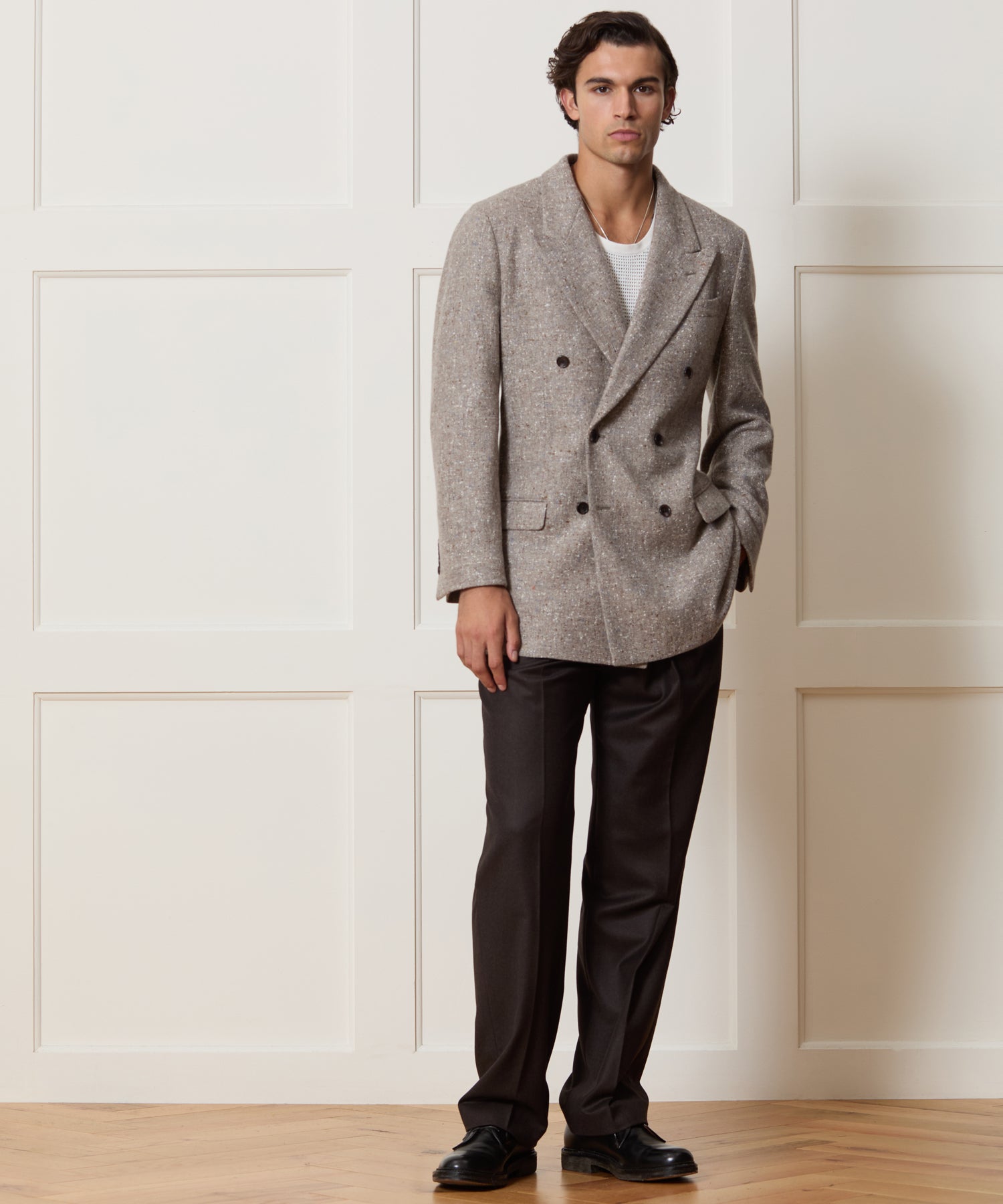 Italian Cashmere Donegal Double-Breasted Wythe Jacket - Image 3