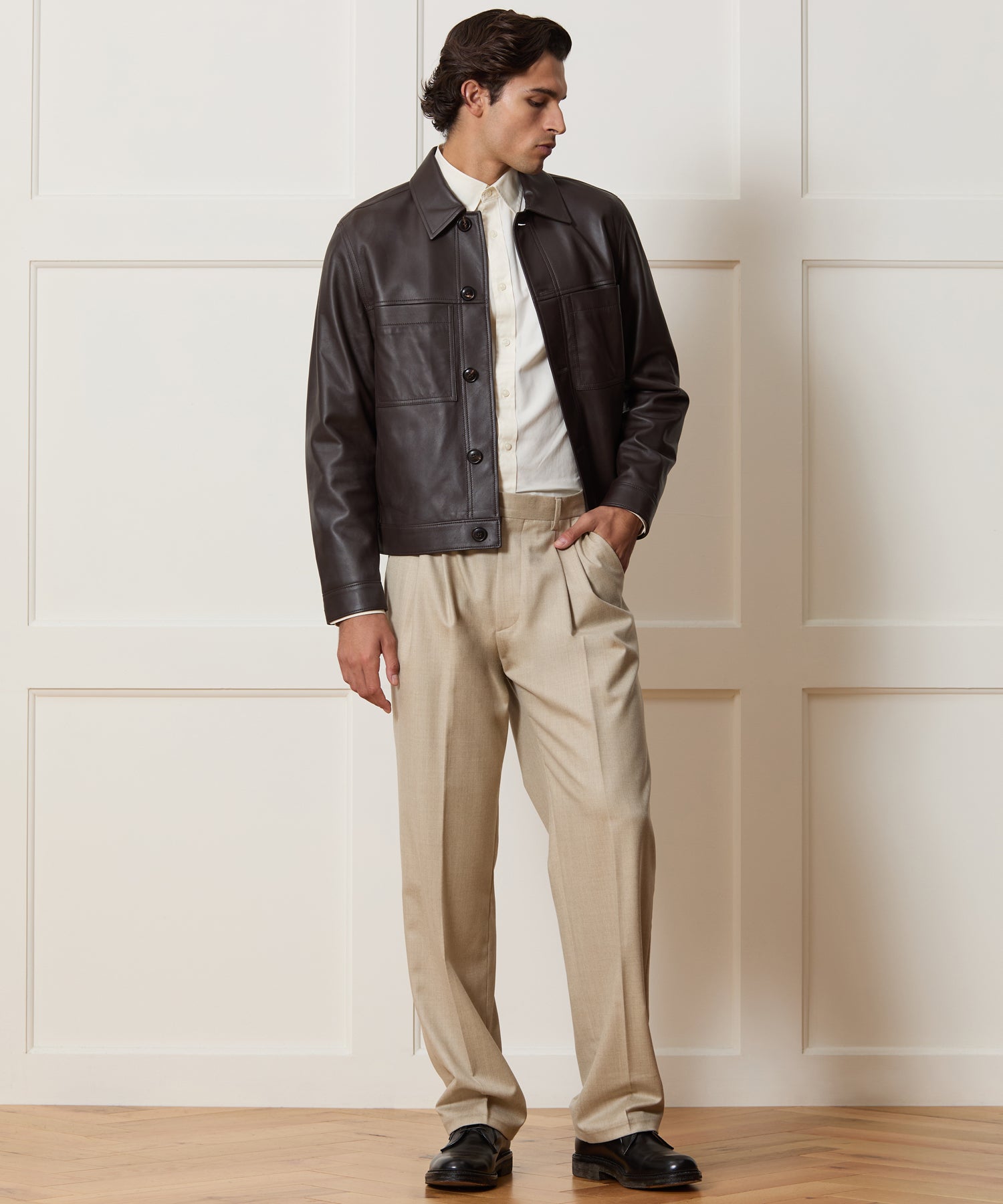 Boxy Italian Leather Jacket - Image 3
