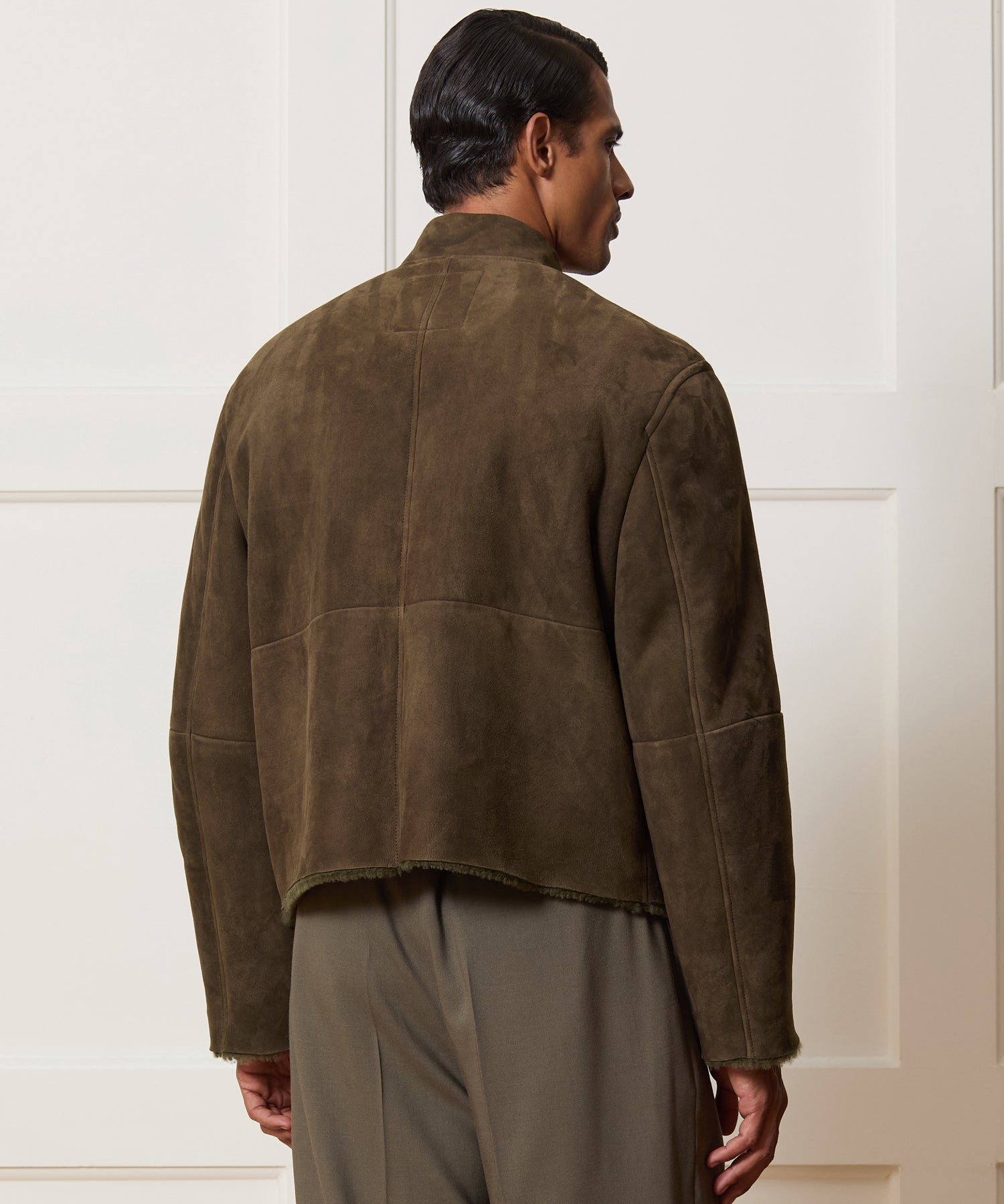 Italian Shearling Aviator Jacket - Image 5