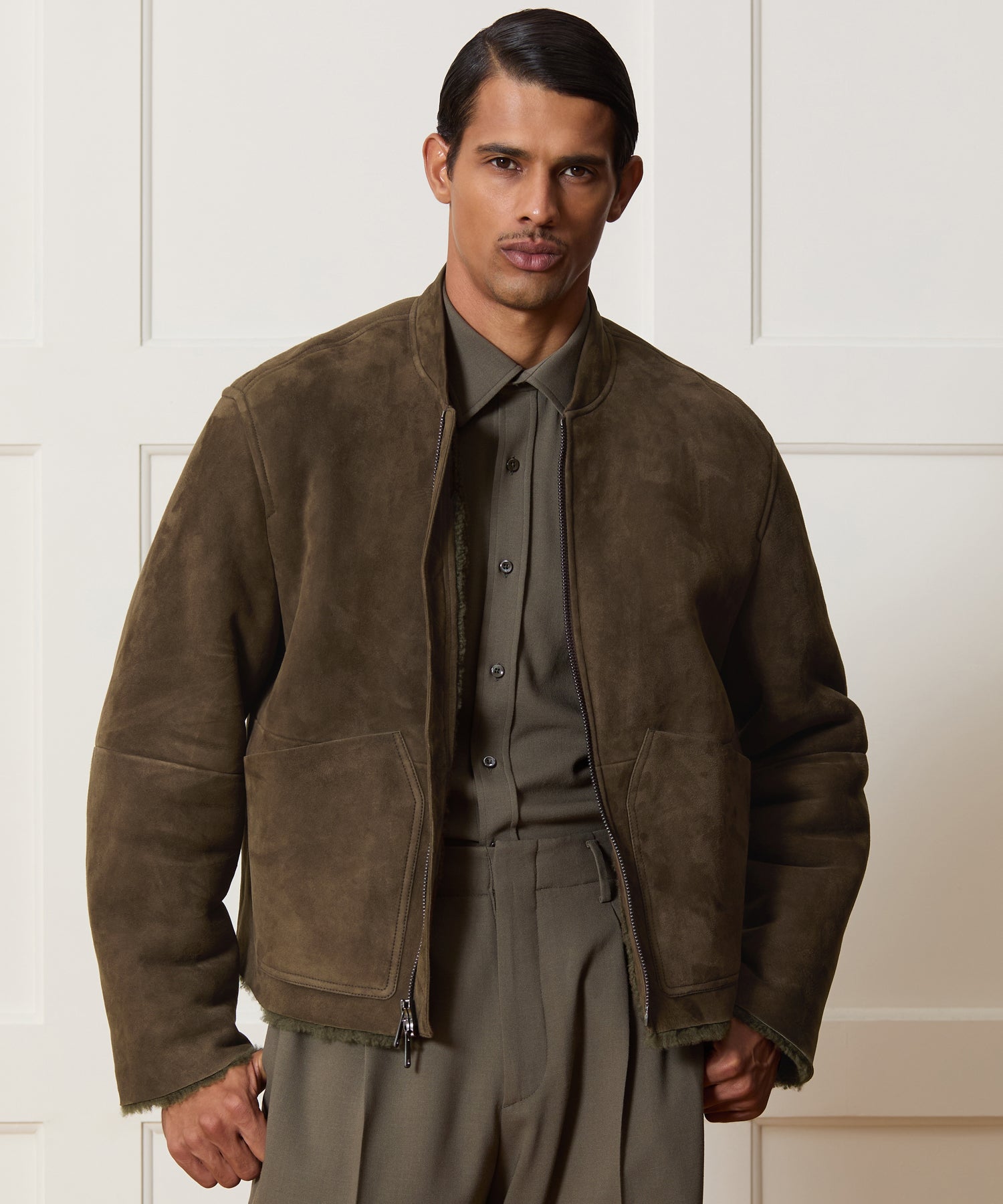 Italian Shearling Aviator Jacket - Image 2