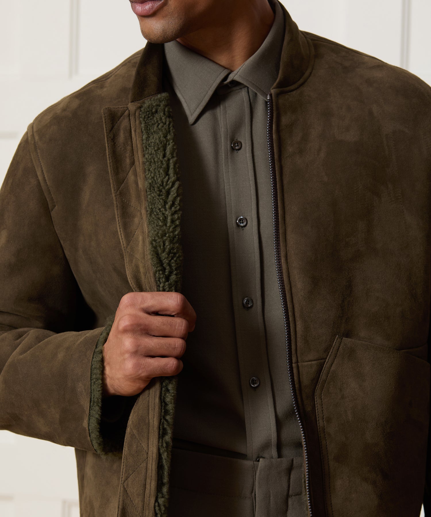 Italian Shearling Aviator Jacket - Image 4