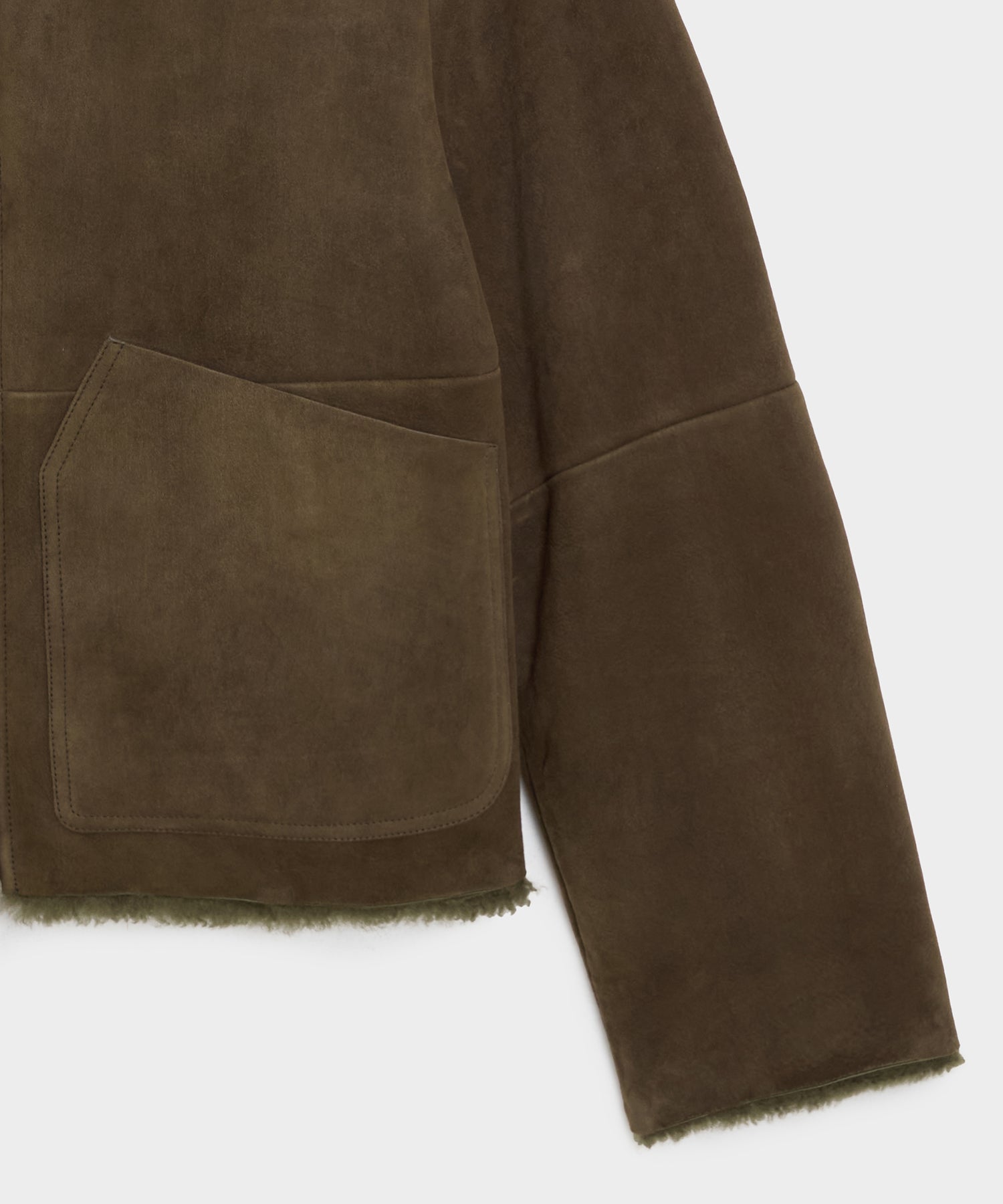 Italian Shearling Aviator Jacket - Image 7
