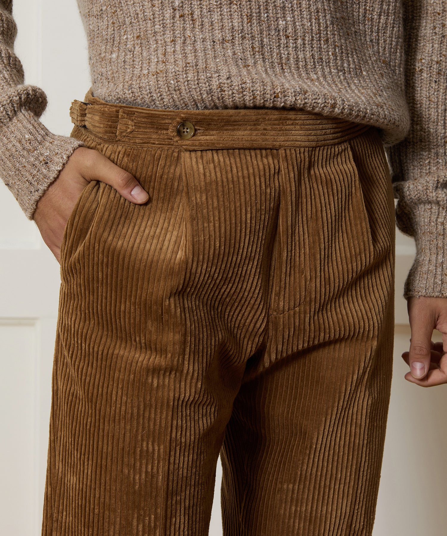 Italian Wide Wale Corduroy Side Tab Trouser - Image 5