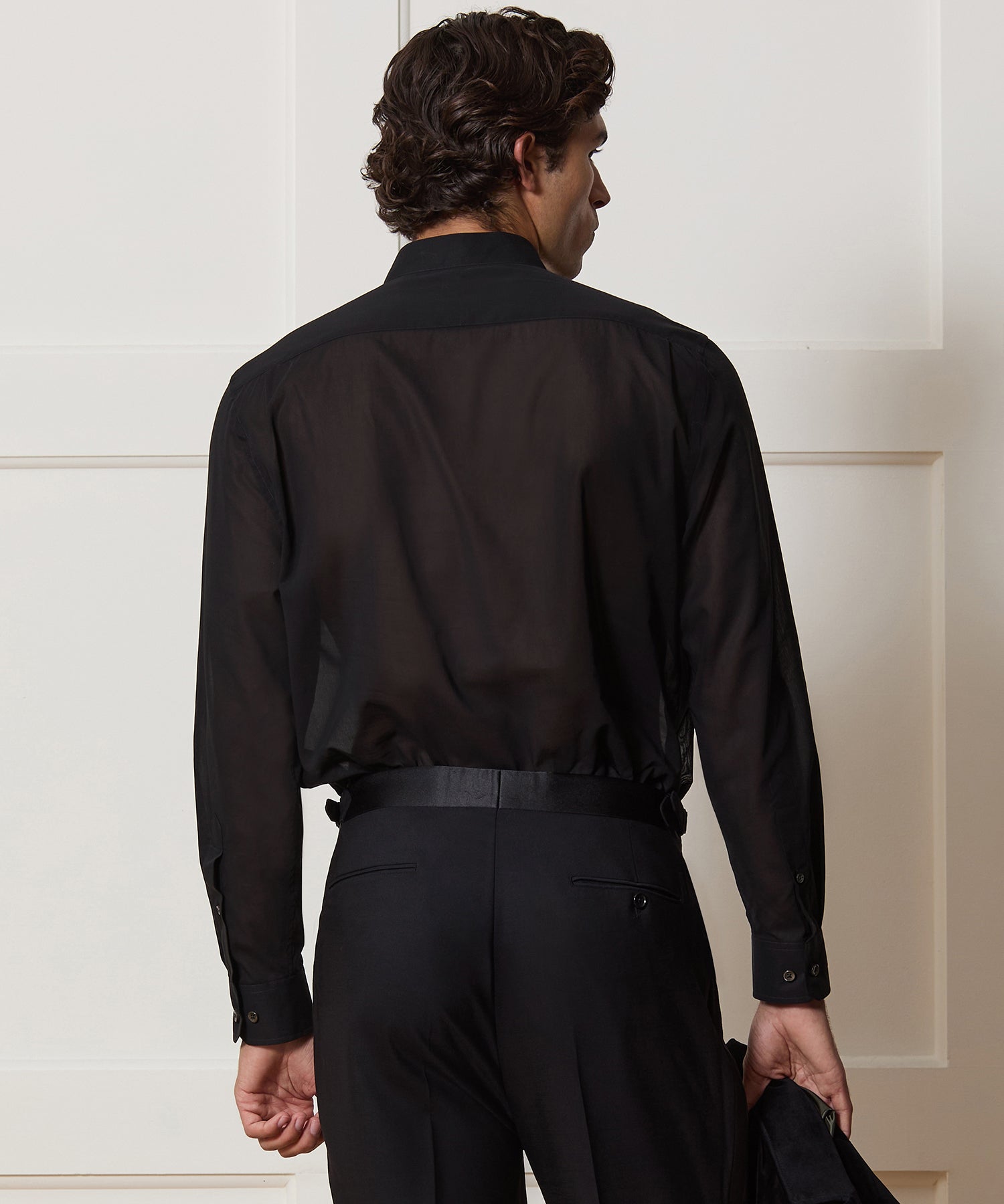 Lightweight Italian Cotton Popover Tuxedo Shirt - Image 5