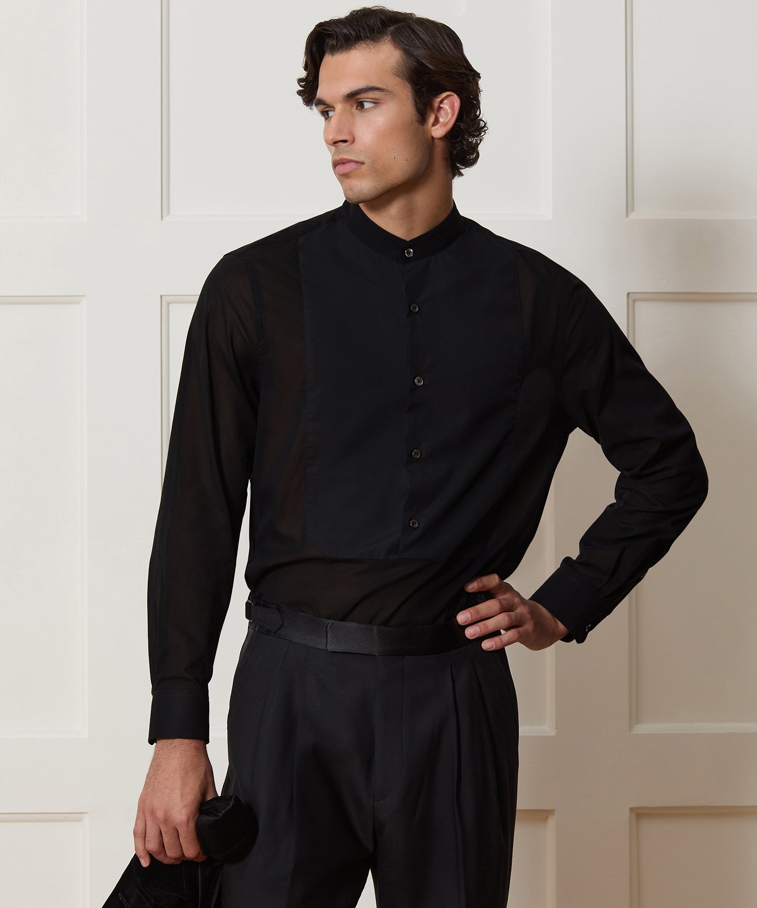 Lightweight Italian Cotton Popover Tuxedo Shirt - Image 2