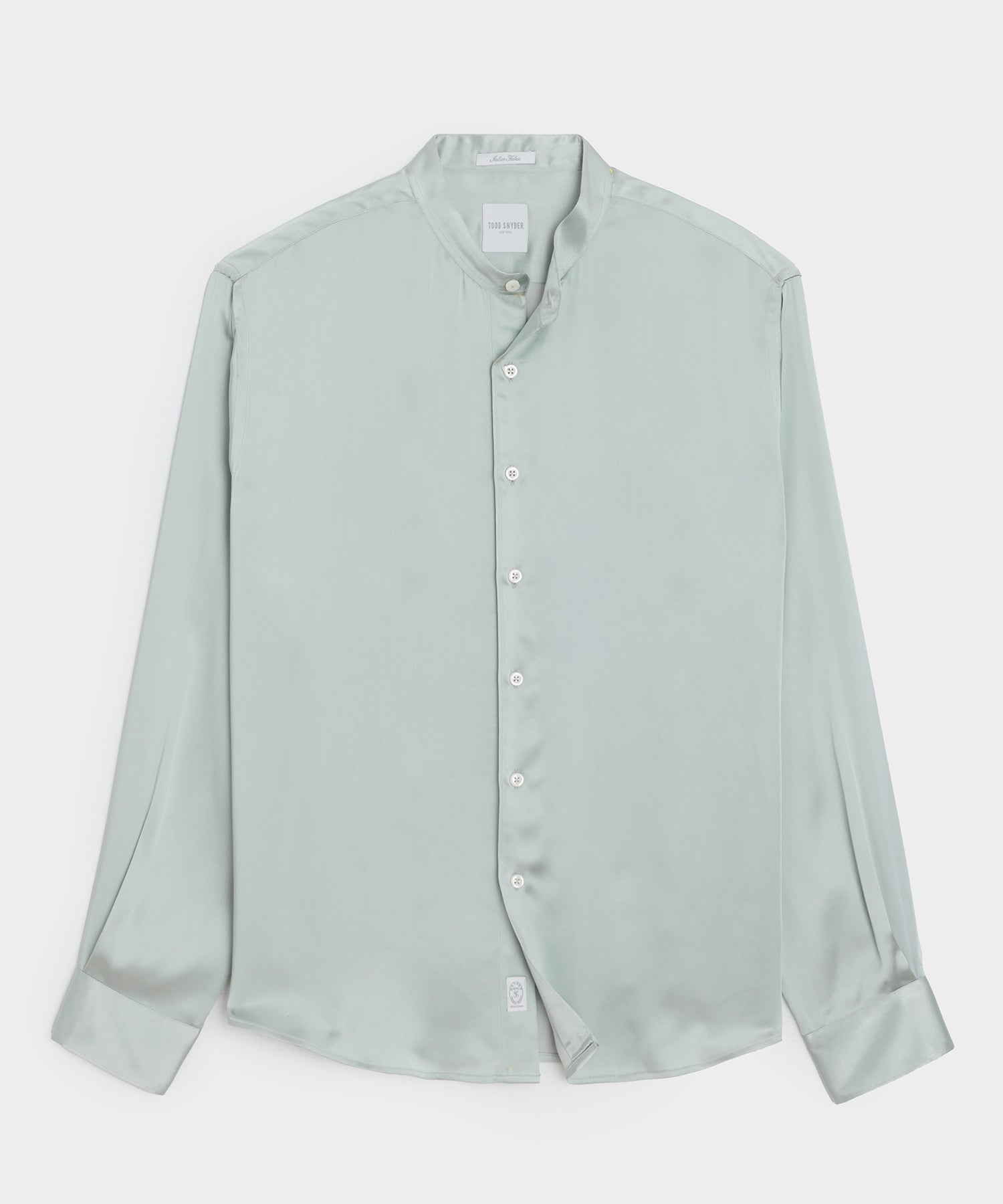 Italian Satin Band Collar Shirt