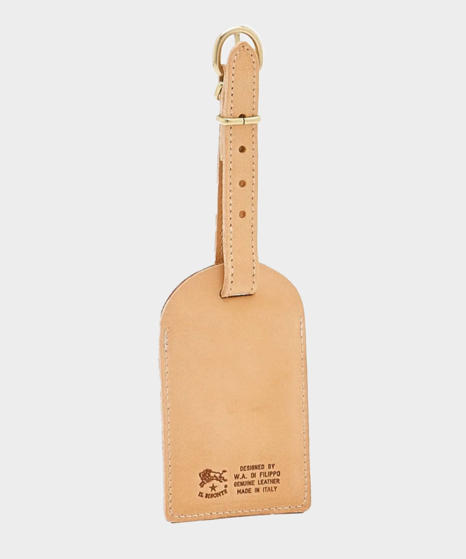 Il Bisonte Leather Luggage Tag in Natural - Image 2