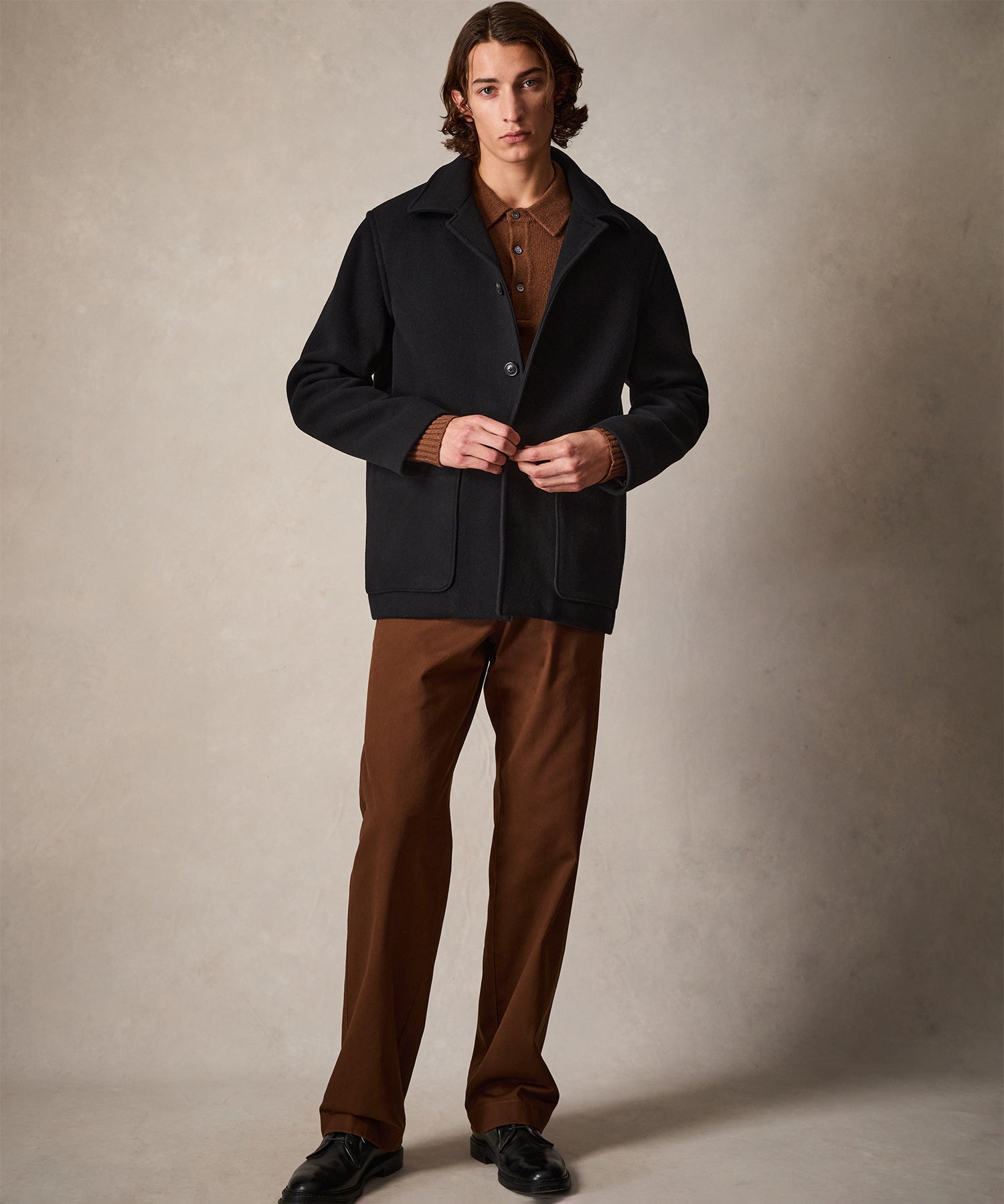 Wool Cashmere Cafe Jacket in Black - Image 4