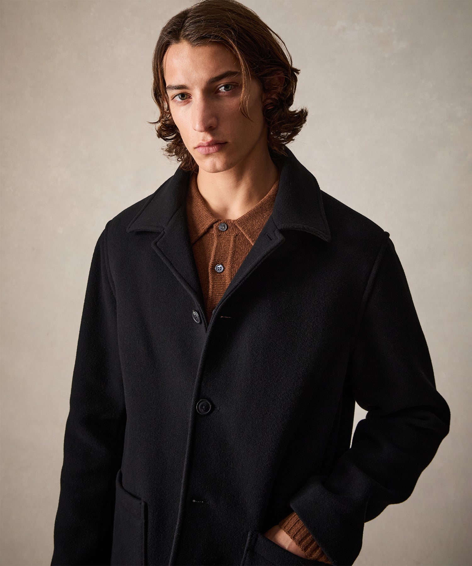 Wool Cashmere Cafe Jacket in Black - Image 6